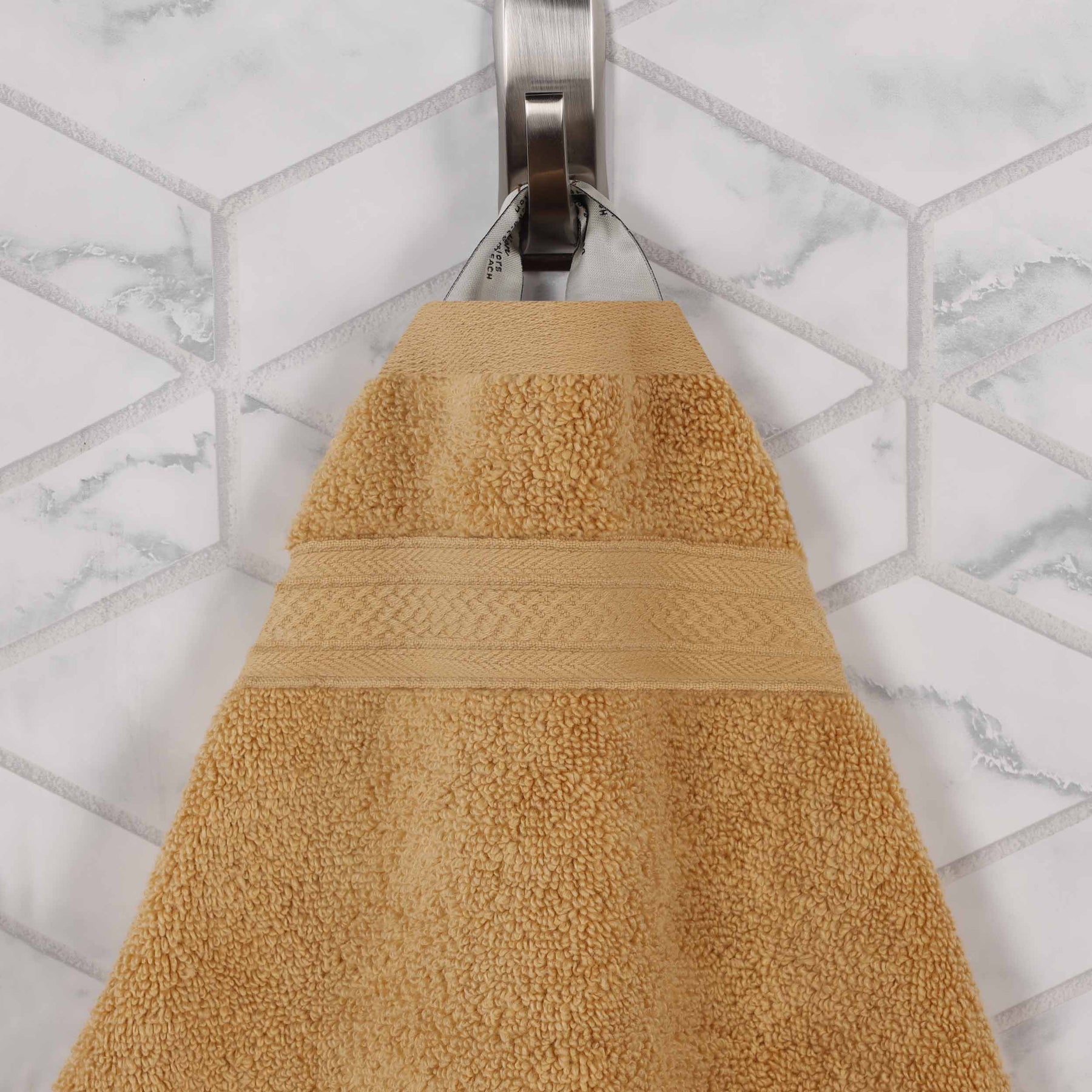 Chevron Zero Twist Solid and Jacquard Soft Cotton 12 Piece Towel Set