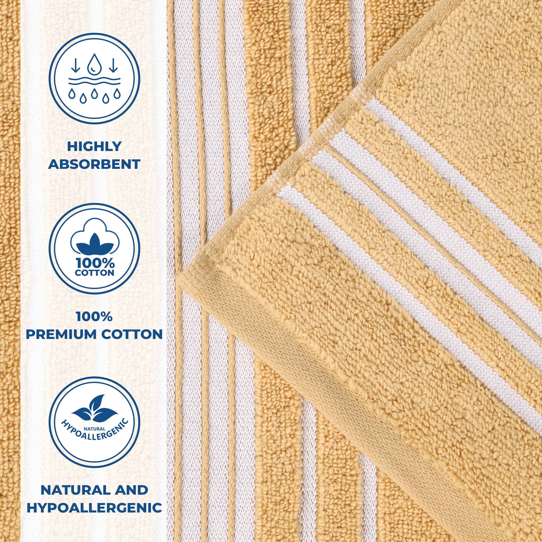 Sadie Zero Twist Cotton Solid Absorbent 3 Piece Towel Set