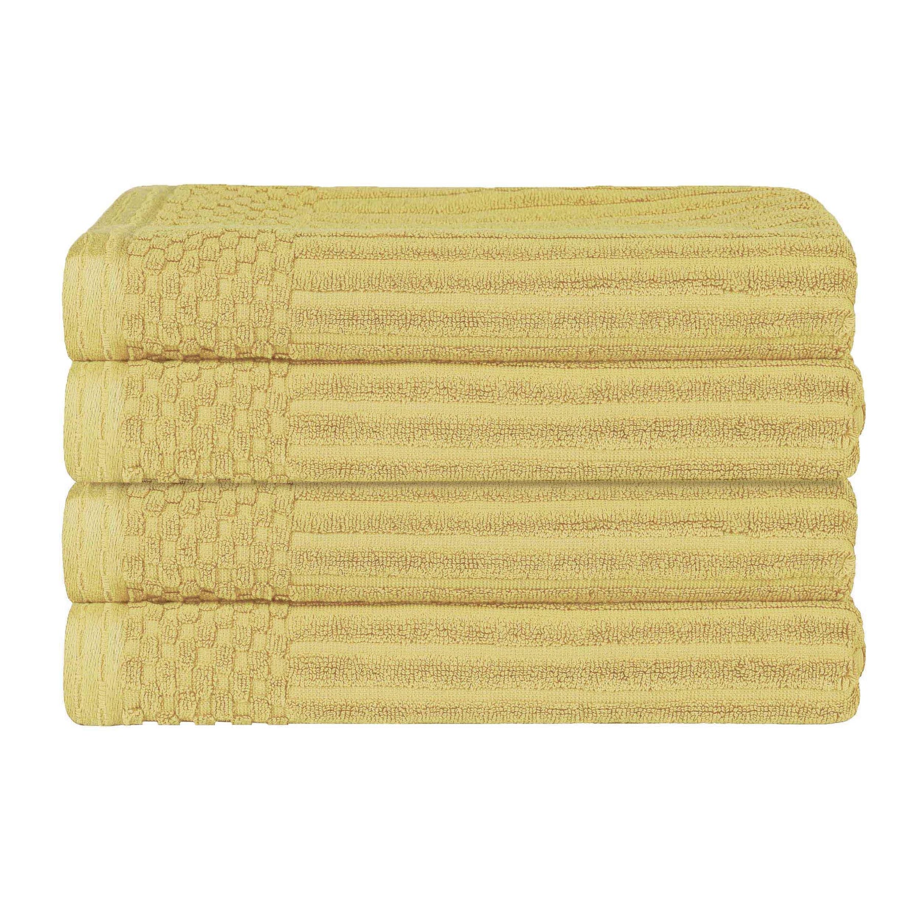 Soho Ribbed Cotton Absorbent Bath Towel Set of 4