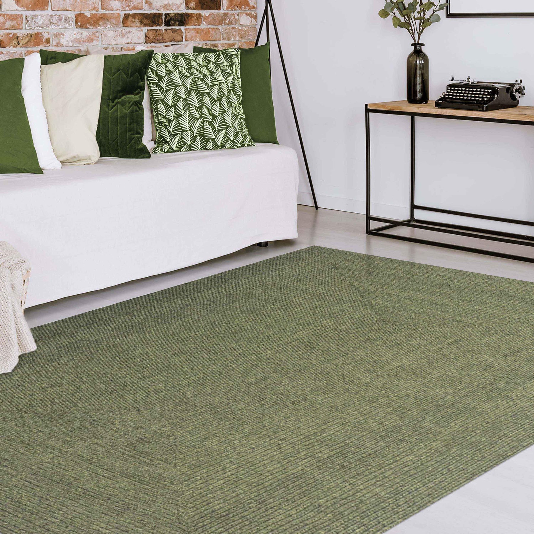 Bohemian Indoor Outdoor Rugs Solid Rectangle Braided Area Rug