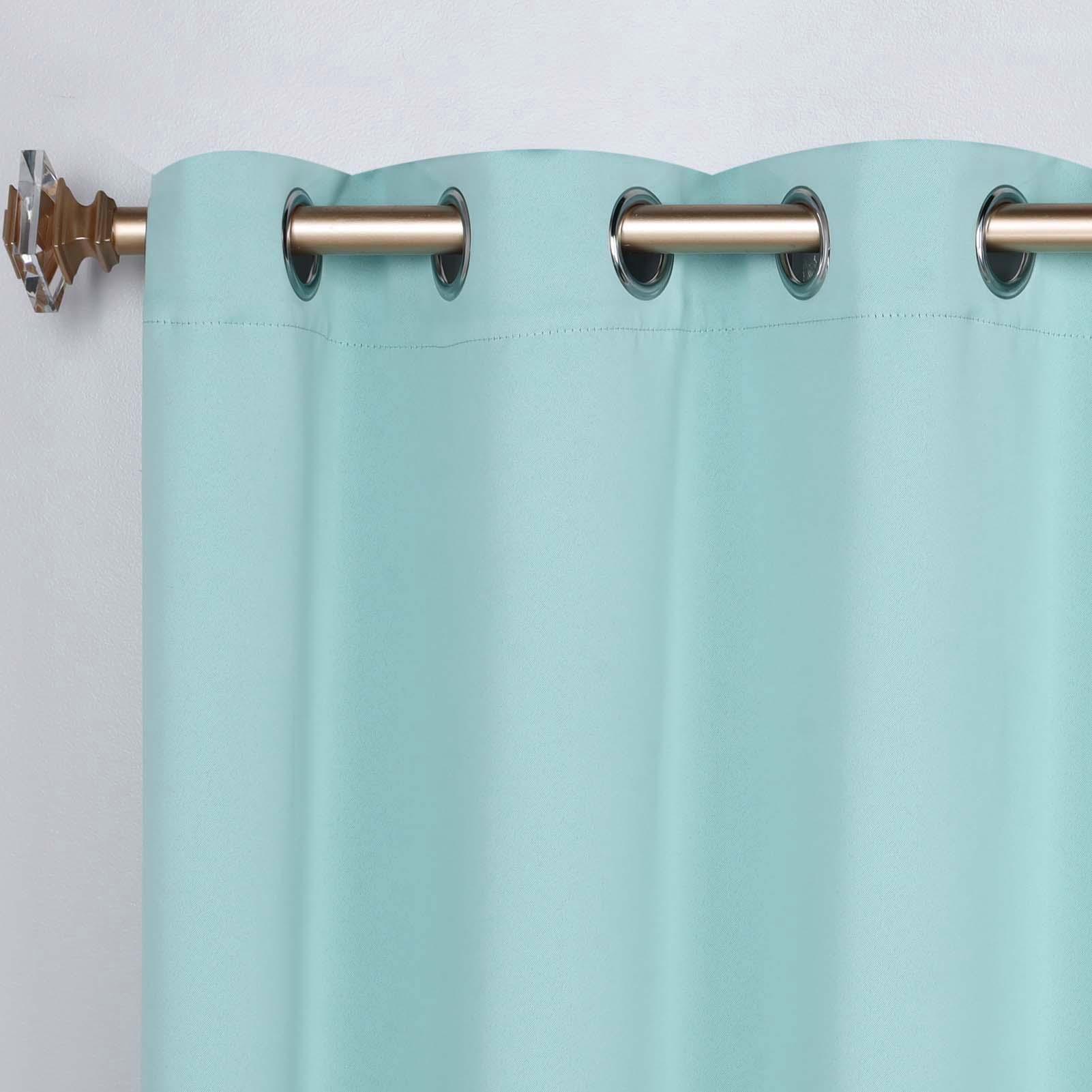 Classic Modern Solid Room Darkening Blackout Curtain Panels, Set of 2