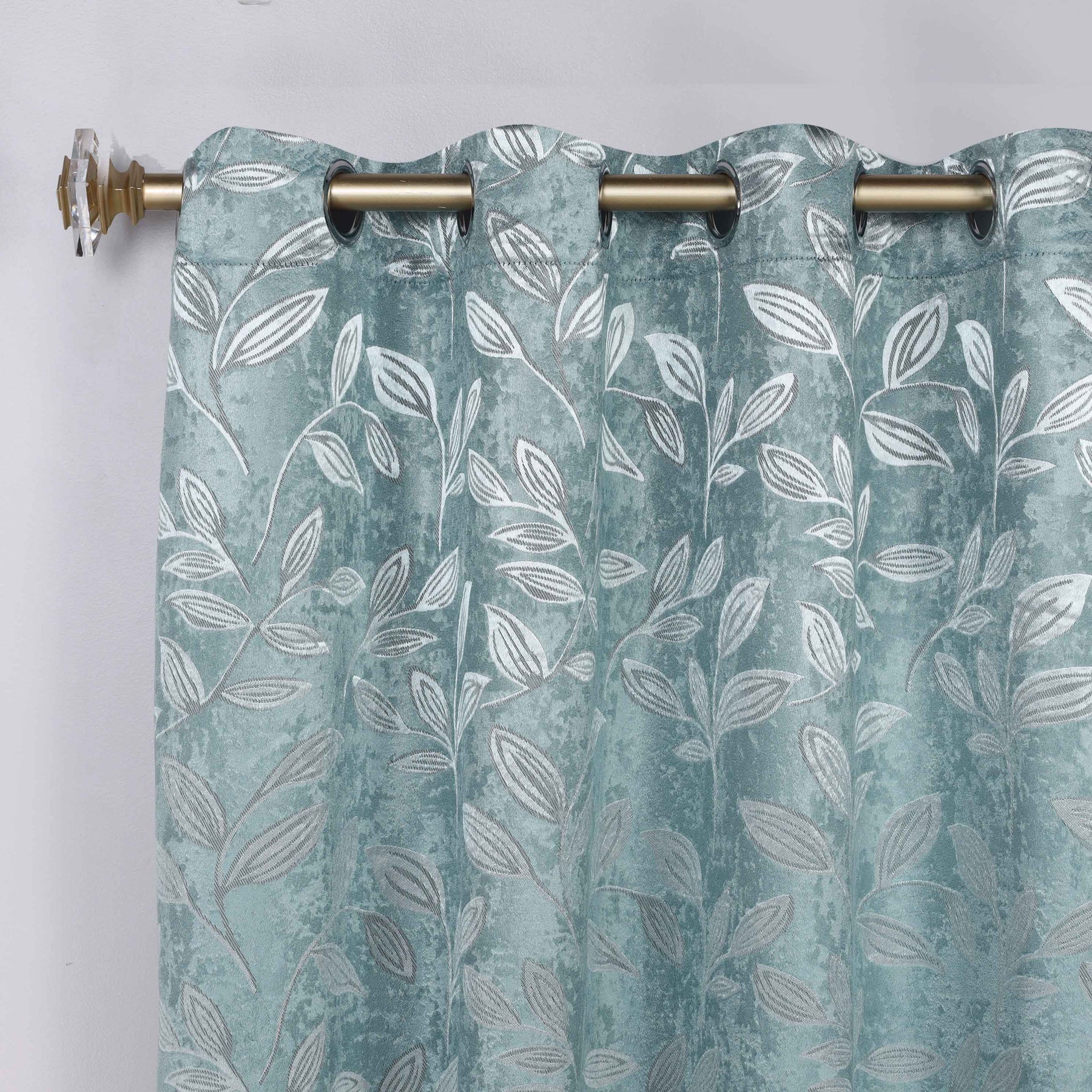 Leaves Room Darkening Washable Blackout Curtain Panels, Set of 2