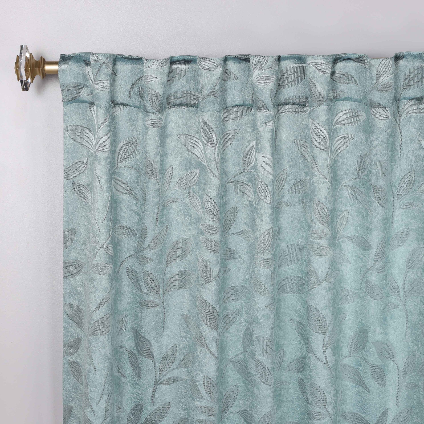 Leaves Room Darkening Back Tabs Blackout Curtain Panels, Set of 2