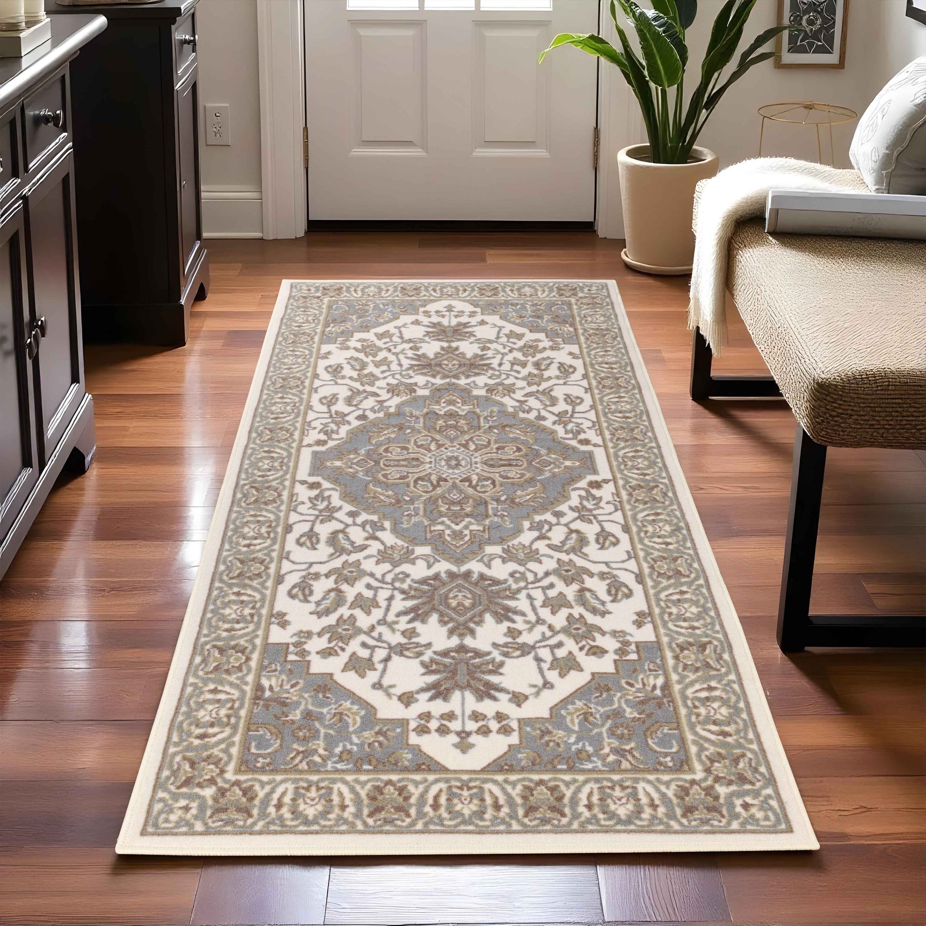 Glendale Traditional Floral Medallion Indoor Area Rug or Runner Rug