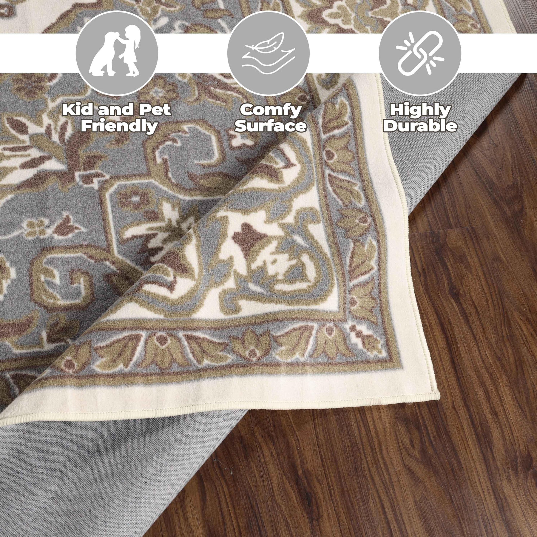 Glendale Traditional Floral Medallion Indoor Area Rug or Runner Rug
