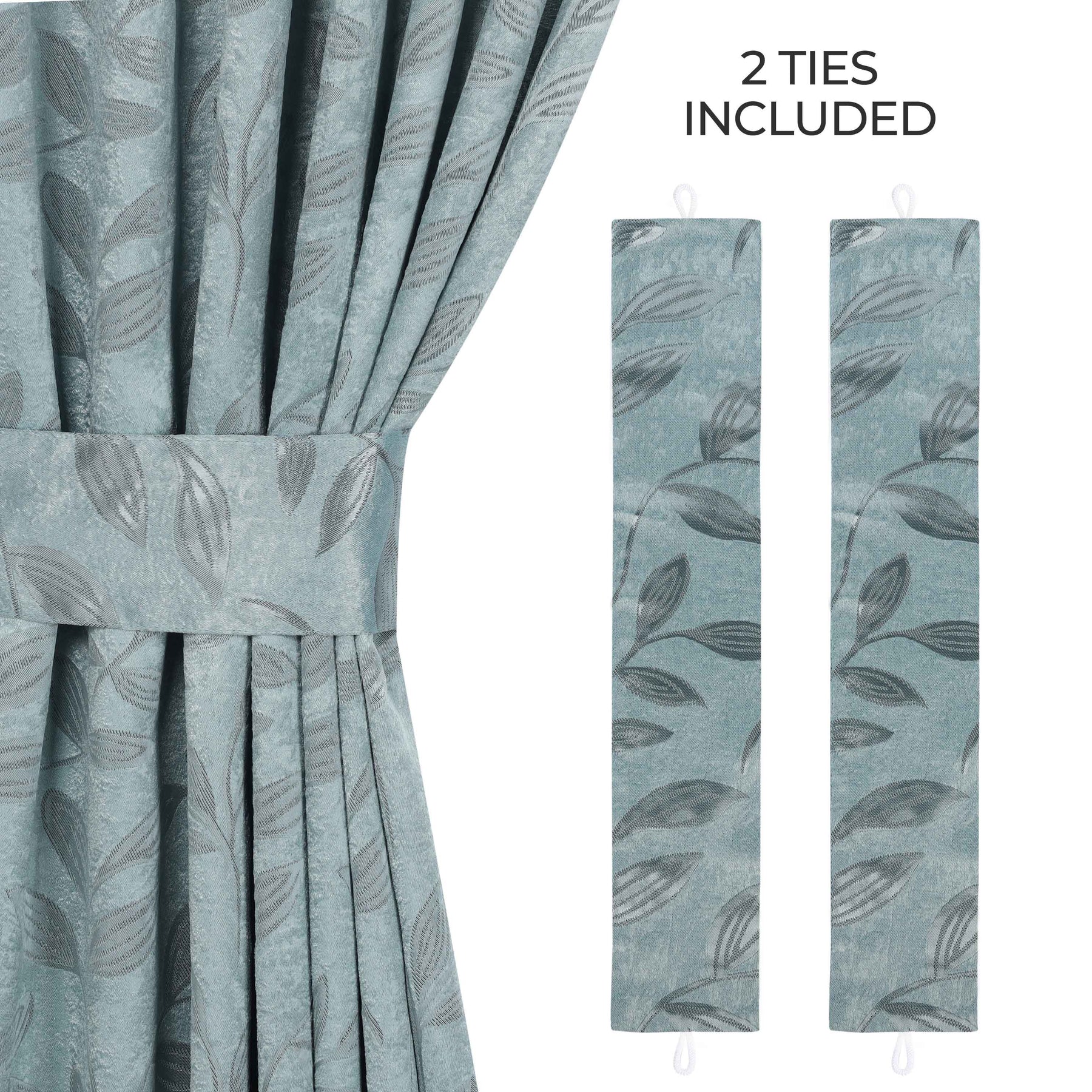 Leaves Room Darkening Washable Blackout Curtain Panels, Set of 2