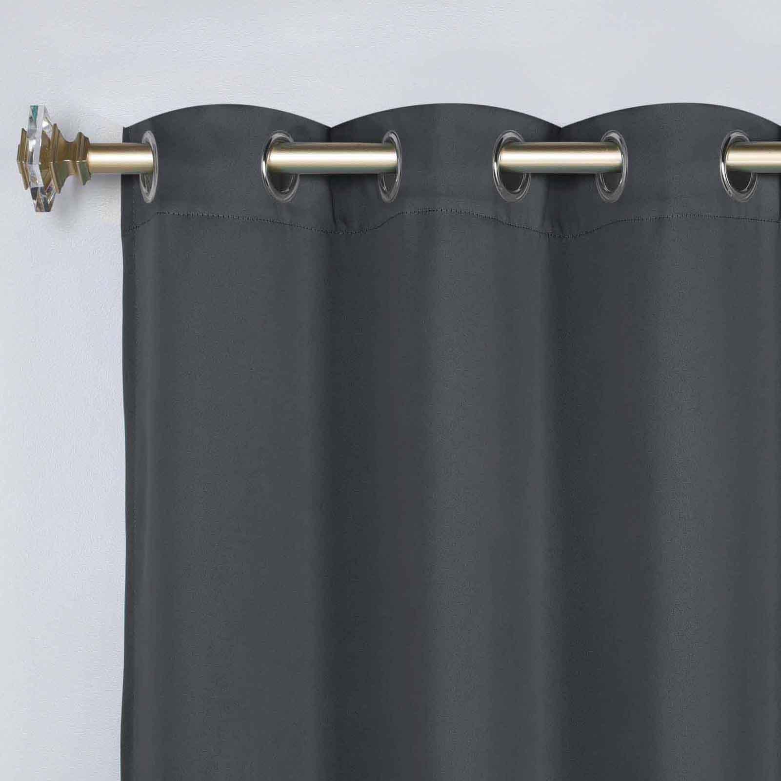 Classic Modern Solid Room Darkening Blackout Curtain Panels, Set of 2