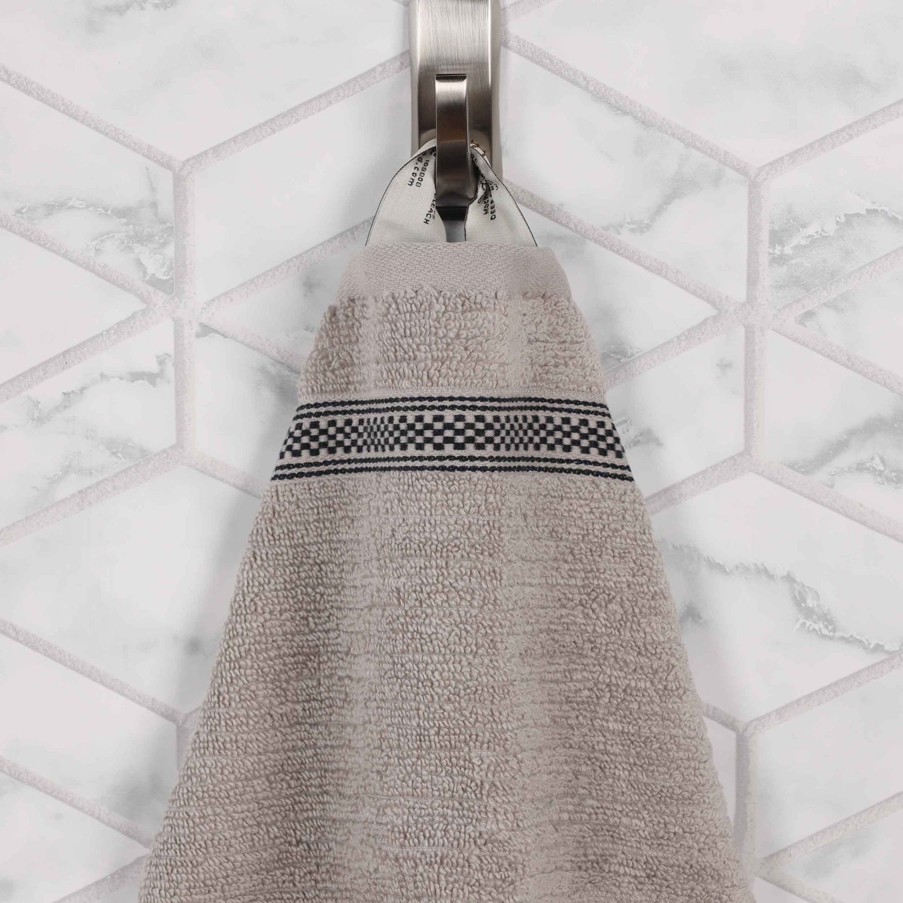 Brea Zero Twist Cotton Ribbed Geometric Border 12 Piece Towel Set