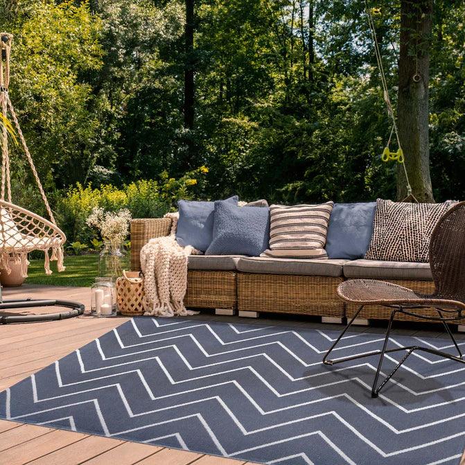 Contemporary Chevron Zig-Zag Indoor Outdoor Area Rug