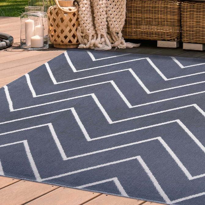 Contemporary Chevron Zig-Zag Indoor Outdoor Area Rug