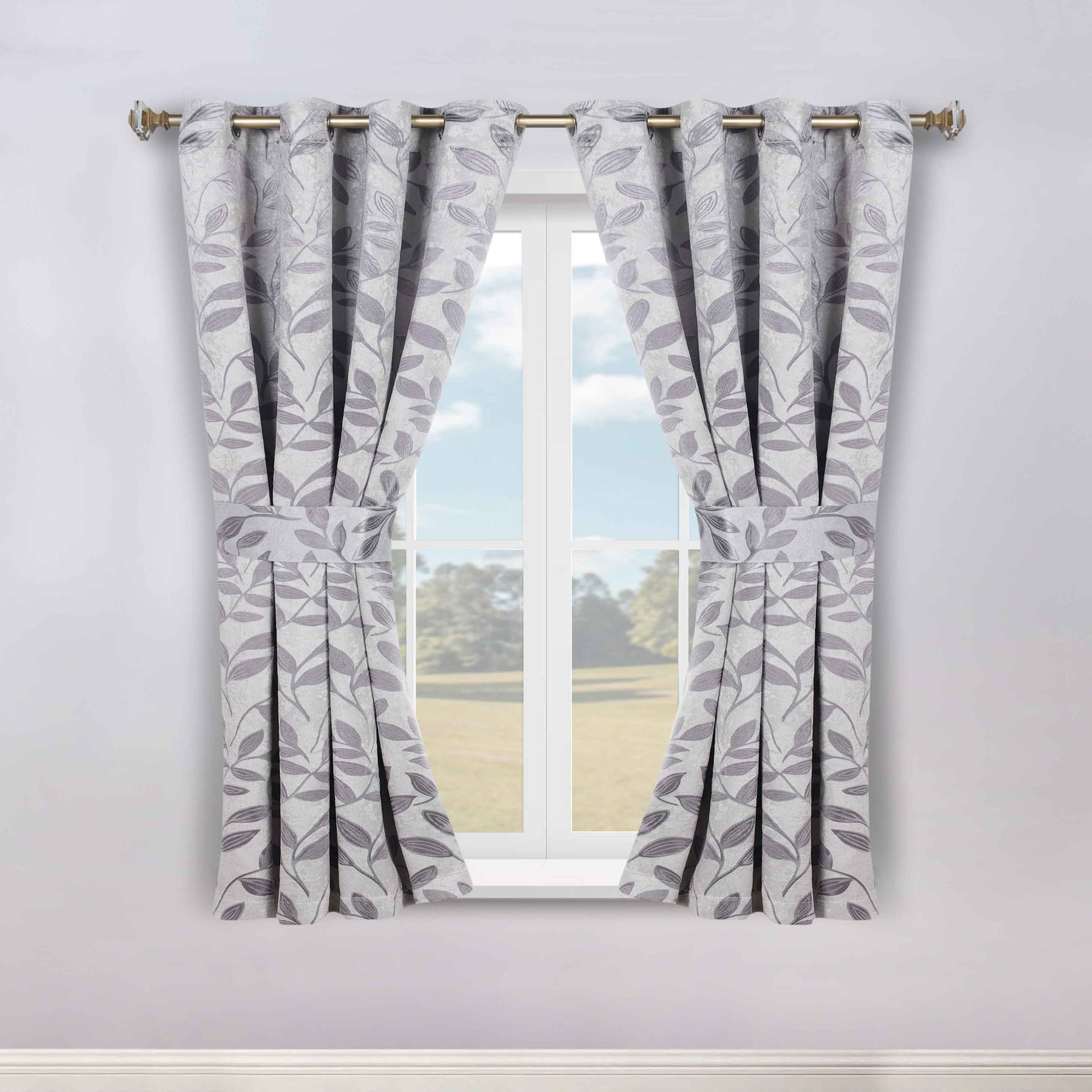 Leaves Room Darkening Washable Blackout Curtain Panels, Set of 2