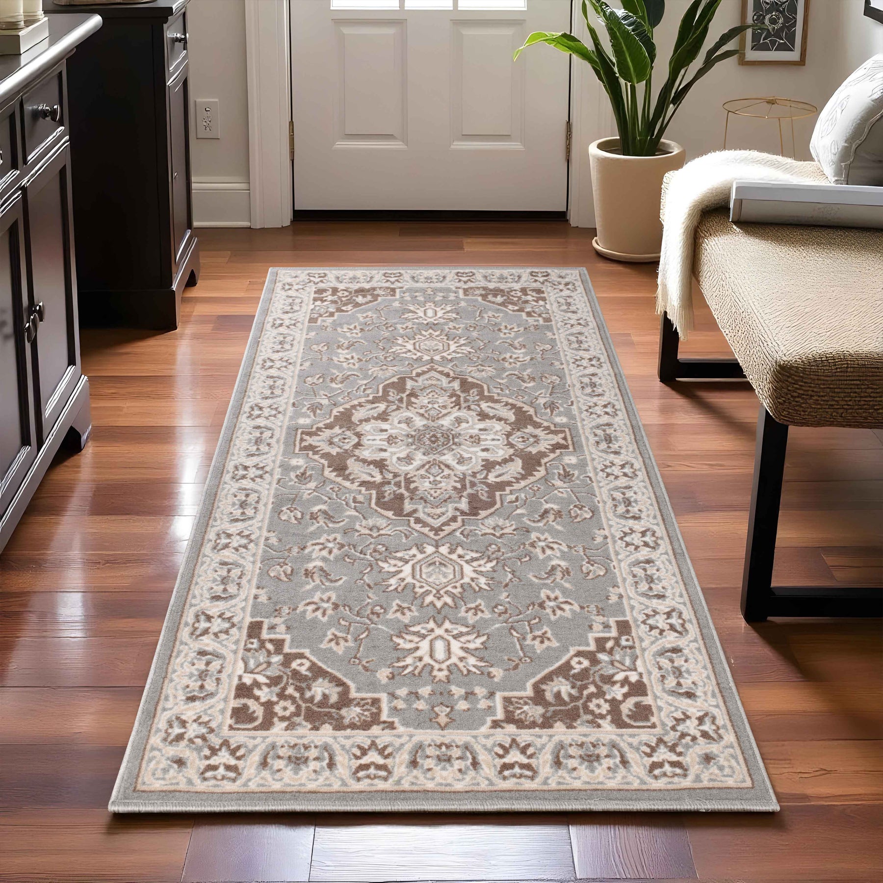 Glendale Traditional Floral Medallion Indoor Area Rug or Runner Rug