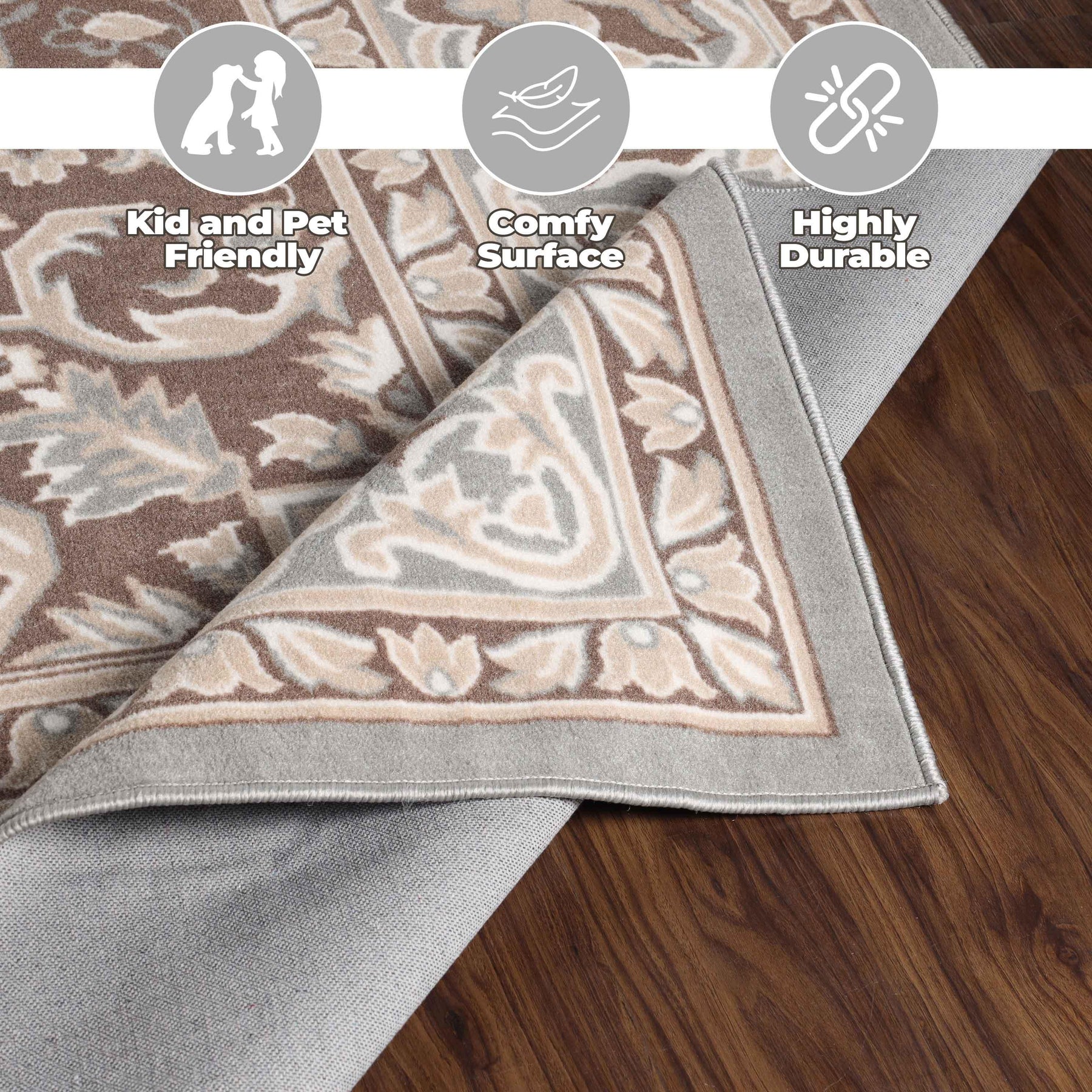 Glendale Traditional Floral Medallion Indoor Area Rug or Runner Rug