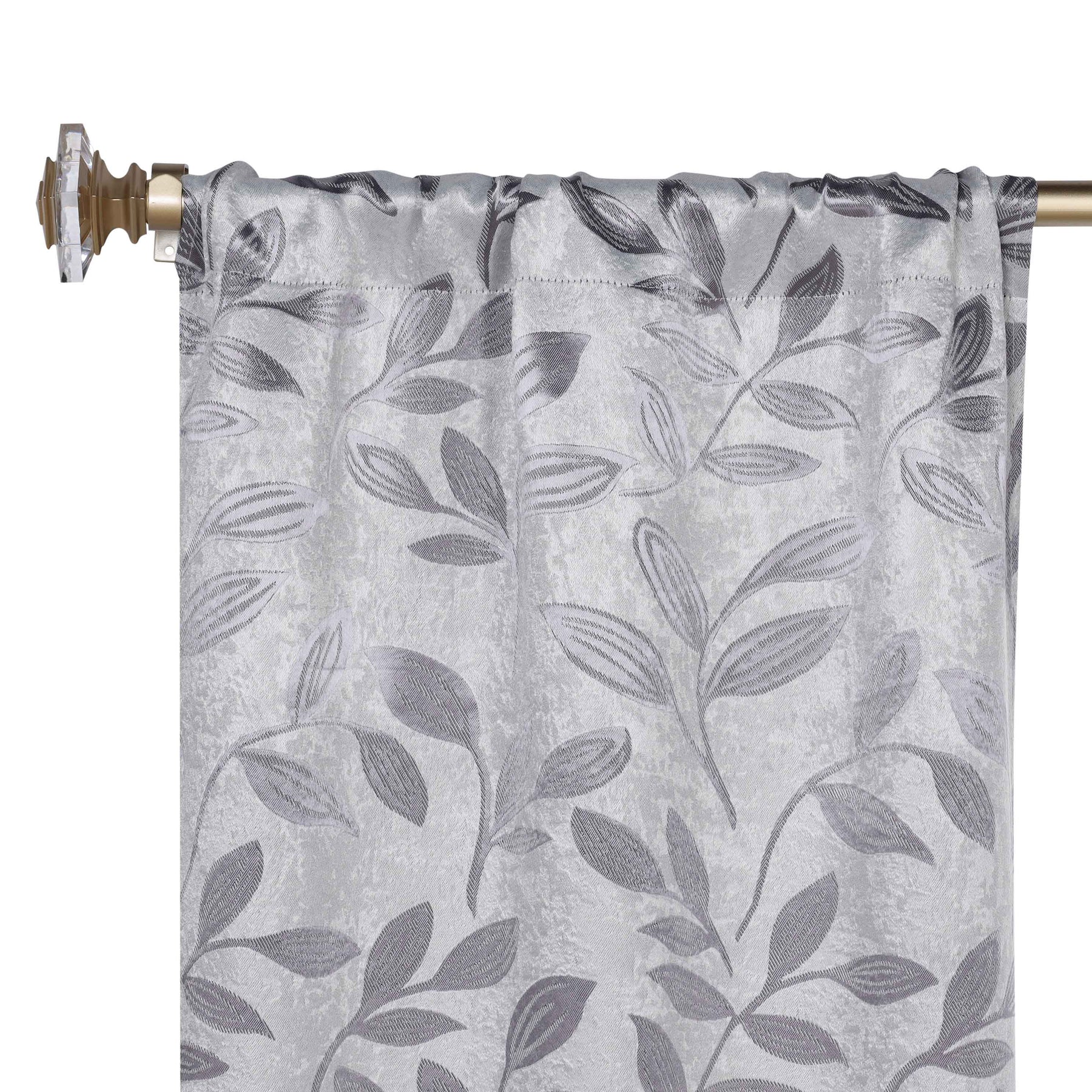 Leaves Room Darkening Washable Blackout Curtain Panels, Set of 2