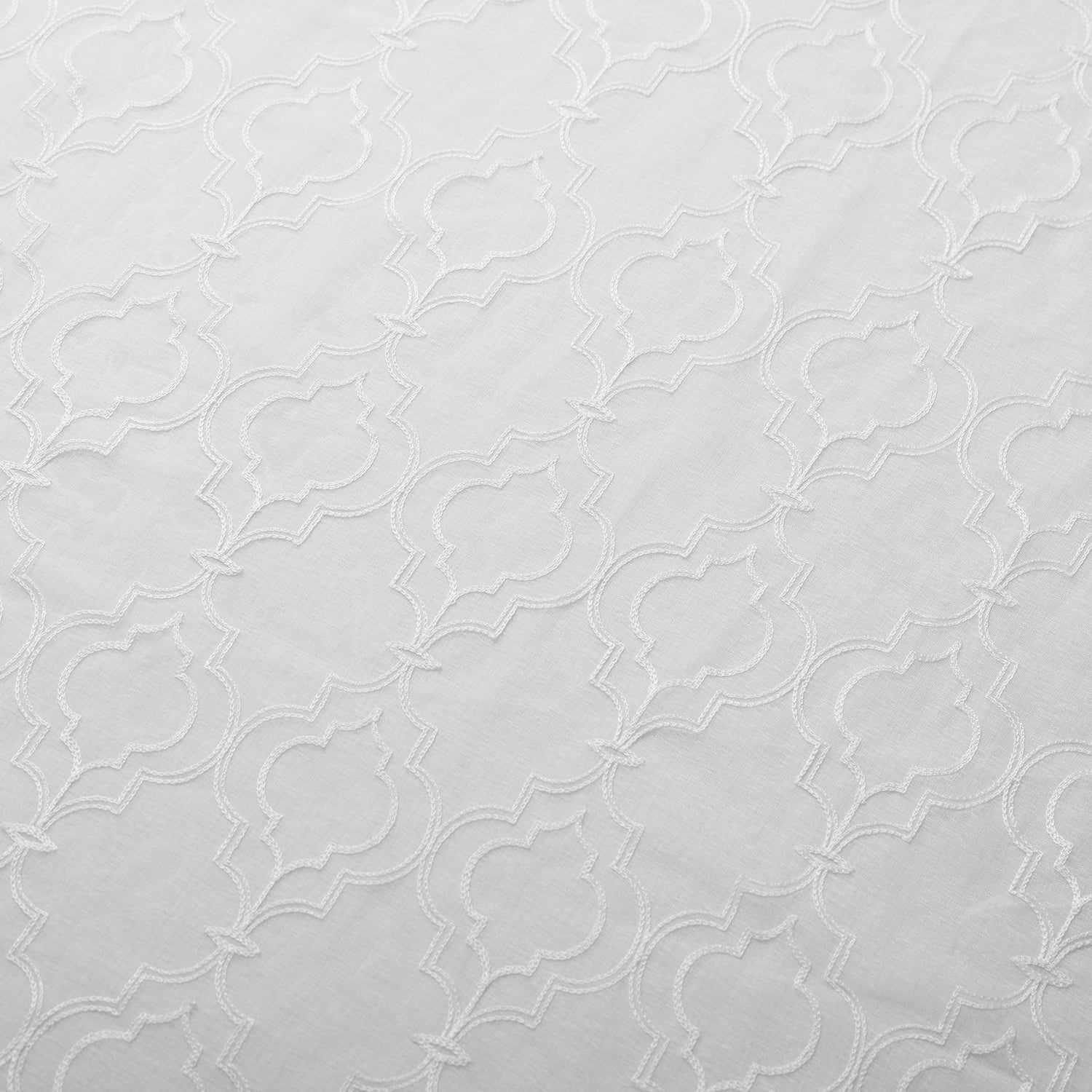 Imperial Trellis Embroidered Sheer Grommet Curtain Panel Set