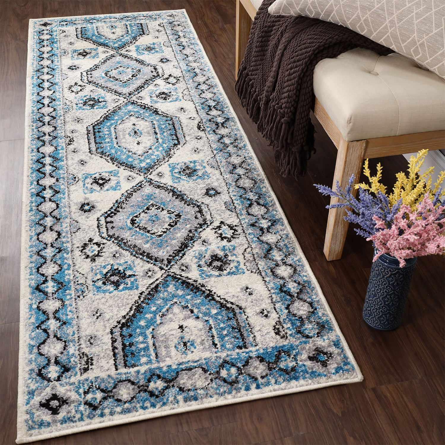 Taimak Geometric Rustic Indoor Area Rug Or Runner Rug