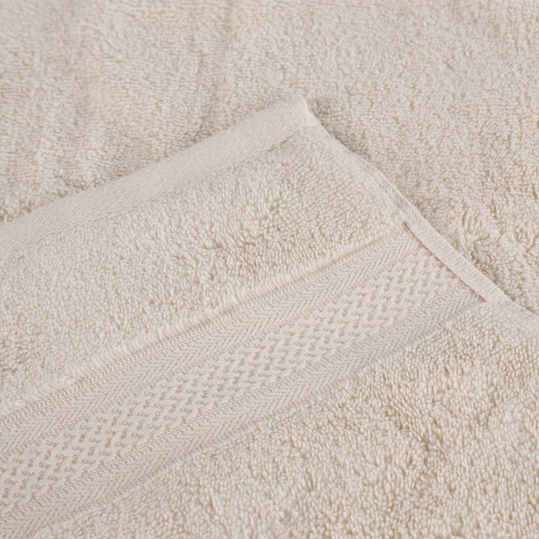 Chevron Zero Twist Solid and Jacquard Soft Cotton Bath Towel Set of 4