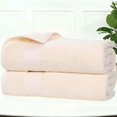Zero Twist Cotton Medium Weight Soft Bath Towel Set of 2