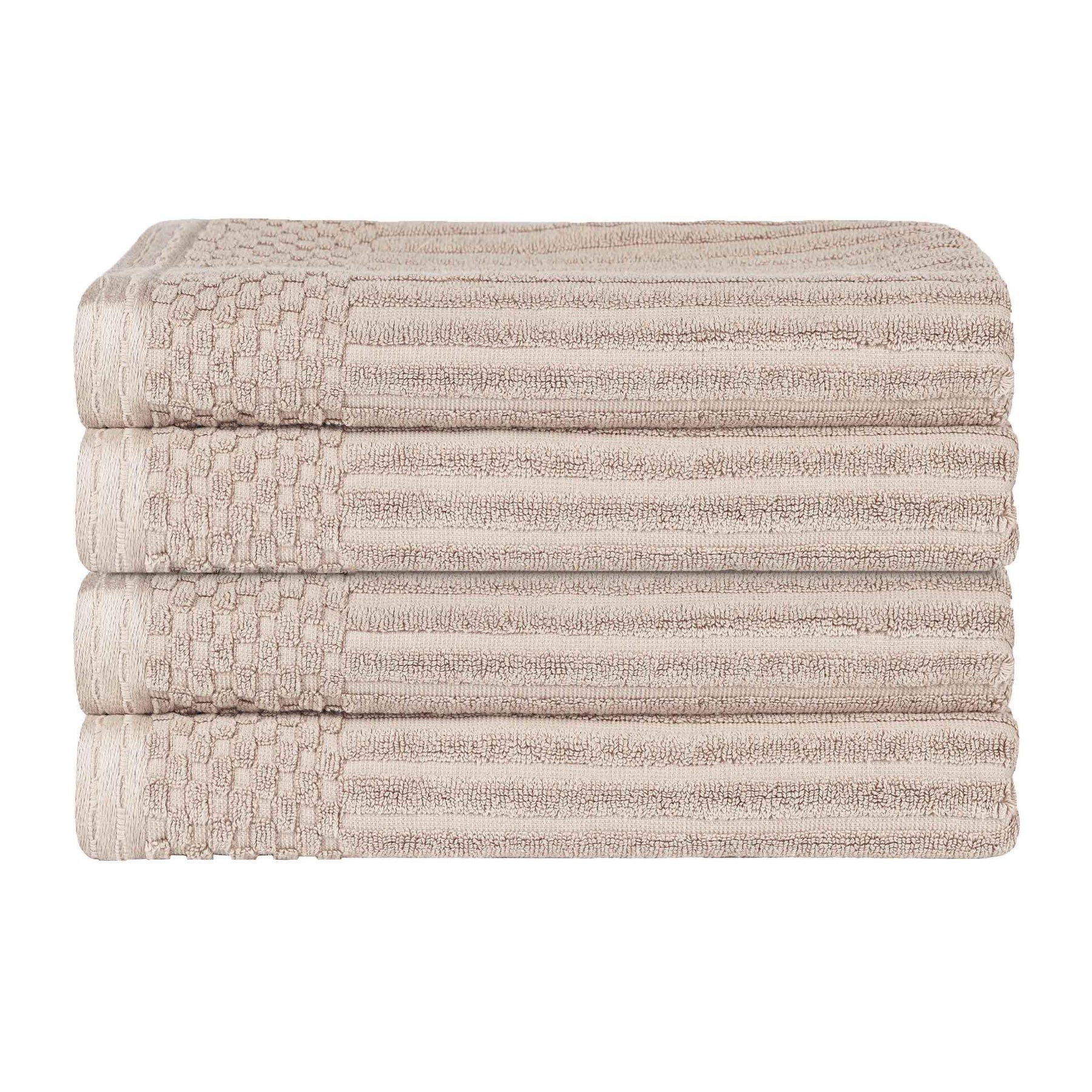 Soho Ribbed Cotton Absorbent Bath Towel Set of 4