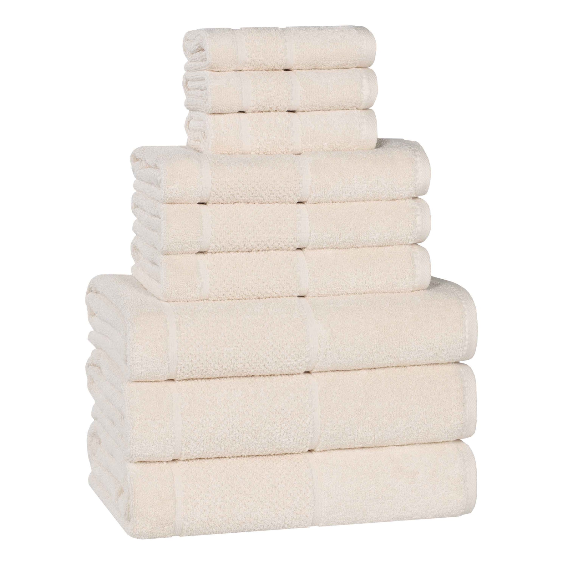 Mile Smart Twist Viscose Cotton Blend Solid 9 Piece Towel Set