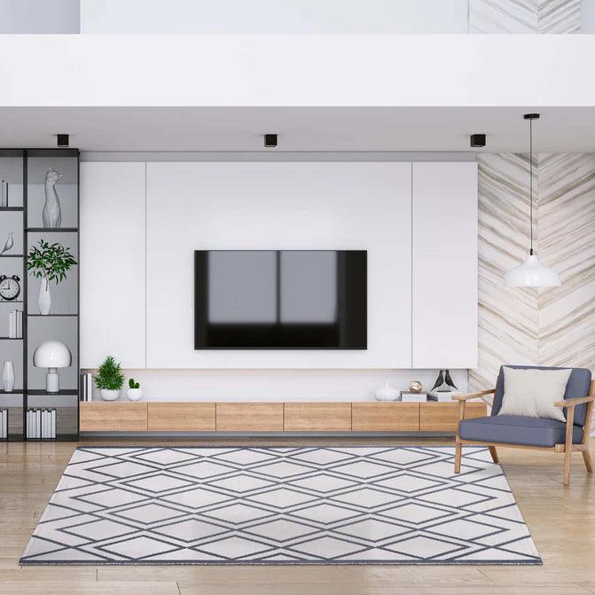 Modern Diamond Lattice Indoor/ Outdoor Area Rug