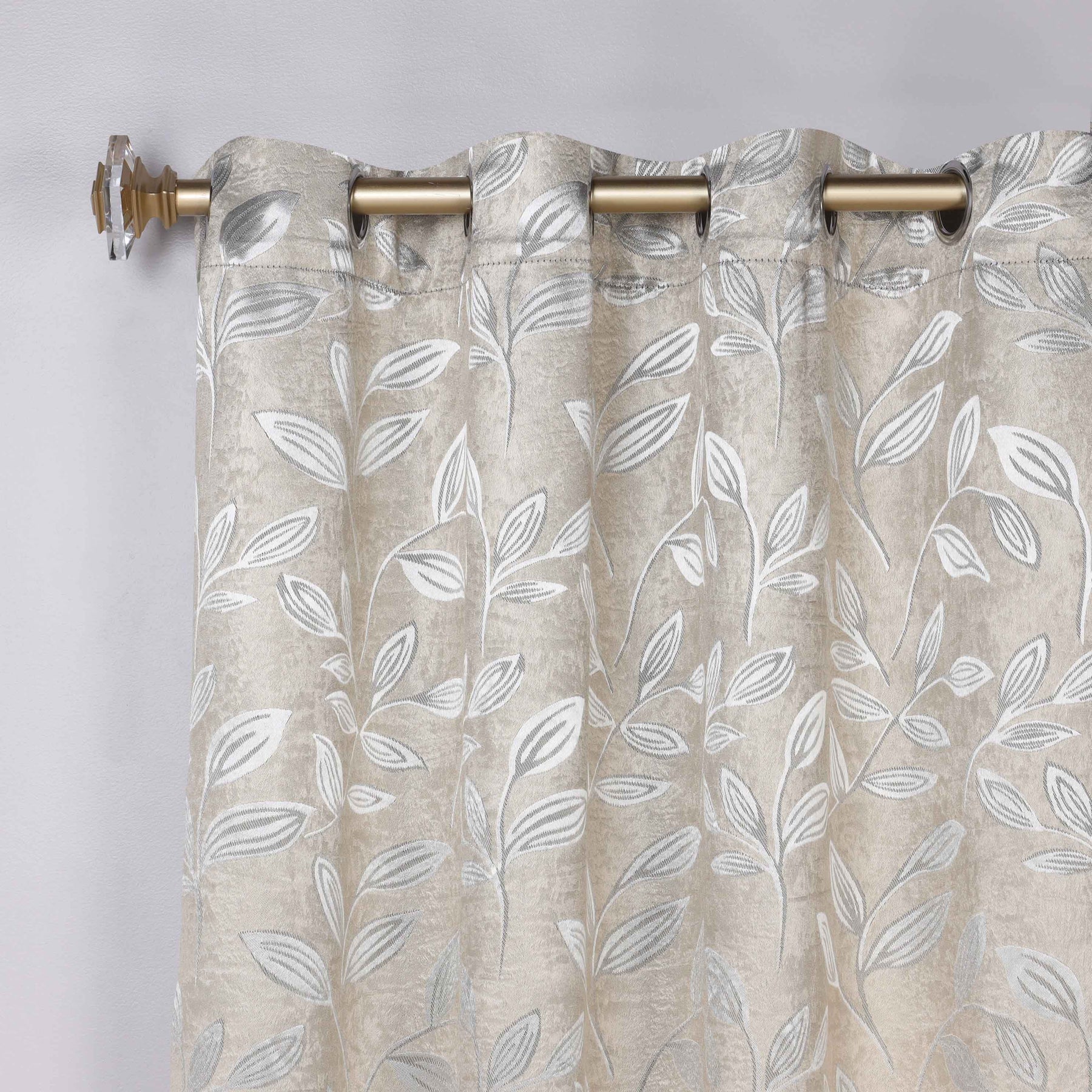 Leaves Room Darkening Washable Blackout Curtain Panels, Set of 2