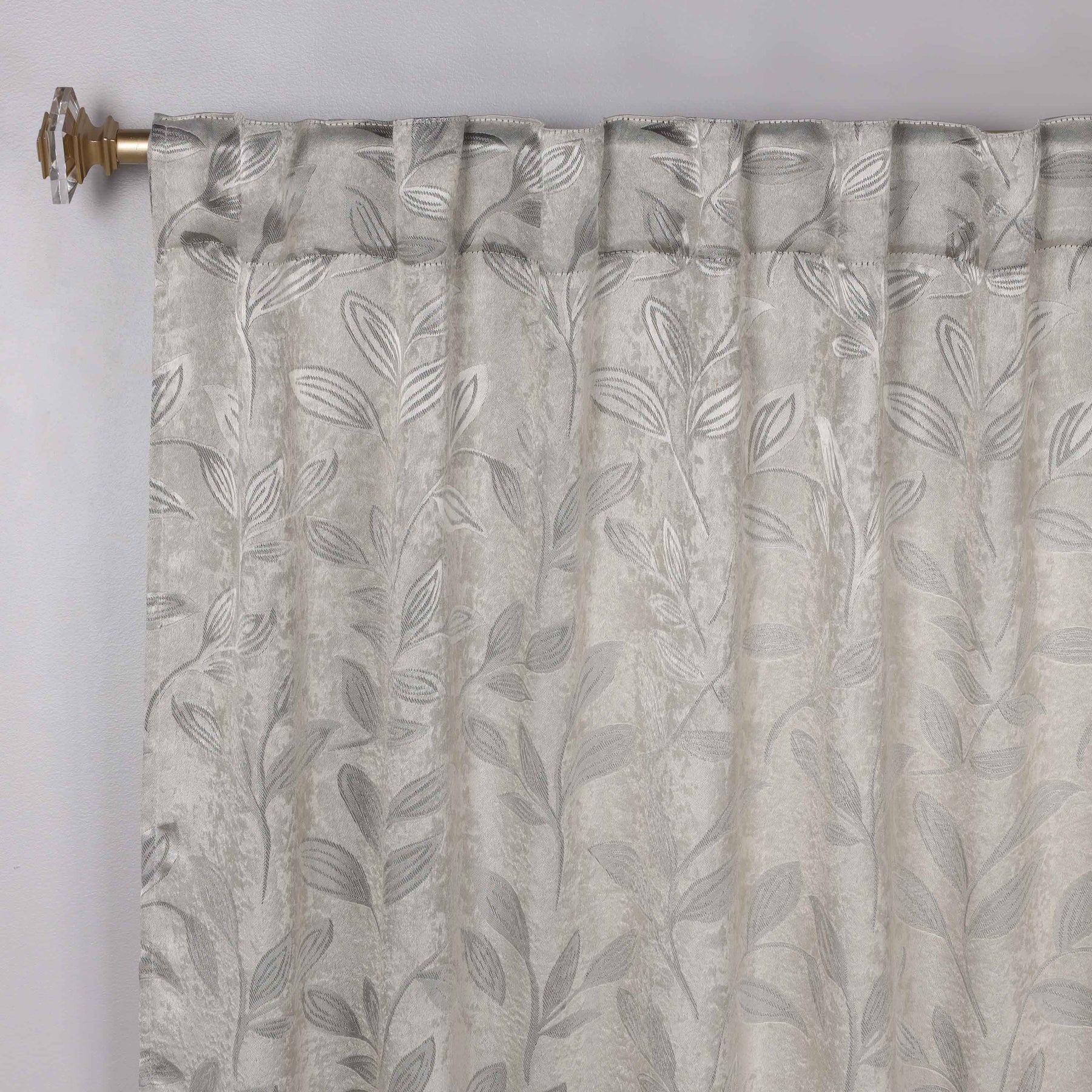 Leaves Room Darkening Back Tabs Blackout Curtain Panels, Set of 2