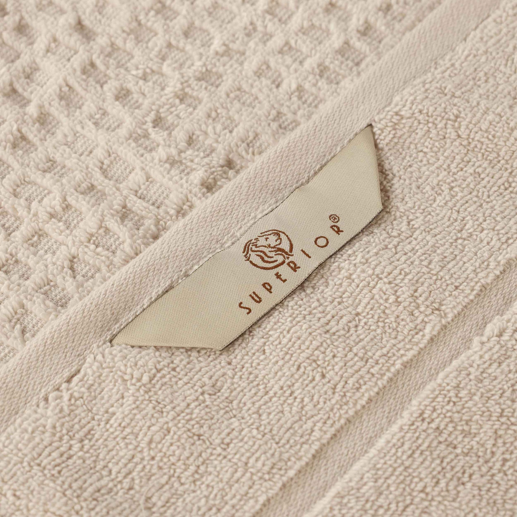 Napa Zero Twist Cotton Solid Waffle Face Towel Washcloth Set of 12