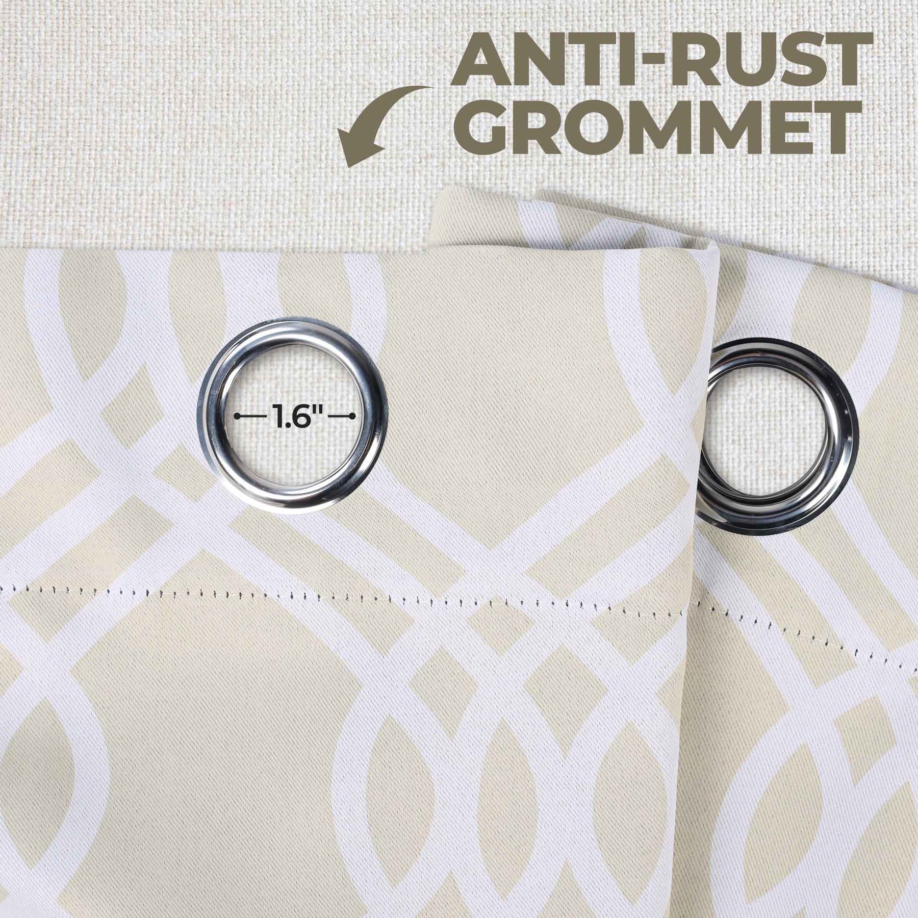 Ribbon Trellis Washable Room Darkening Blackout Curtains, Set of 2