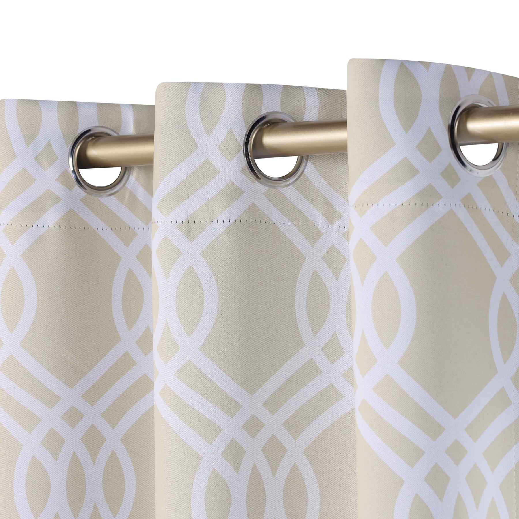 Ribbon Trellis Washable Room Darkening Blackout Curtains, Set of 2