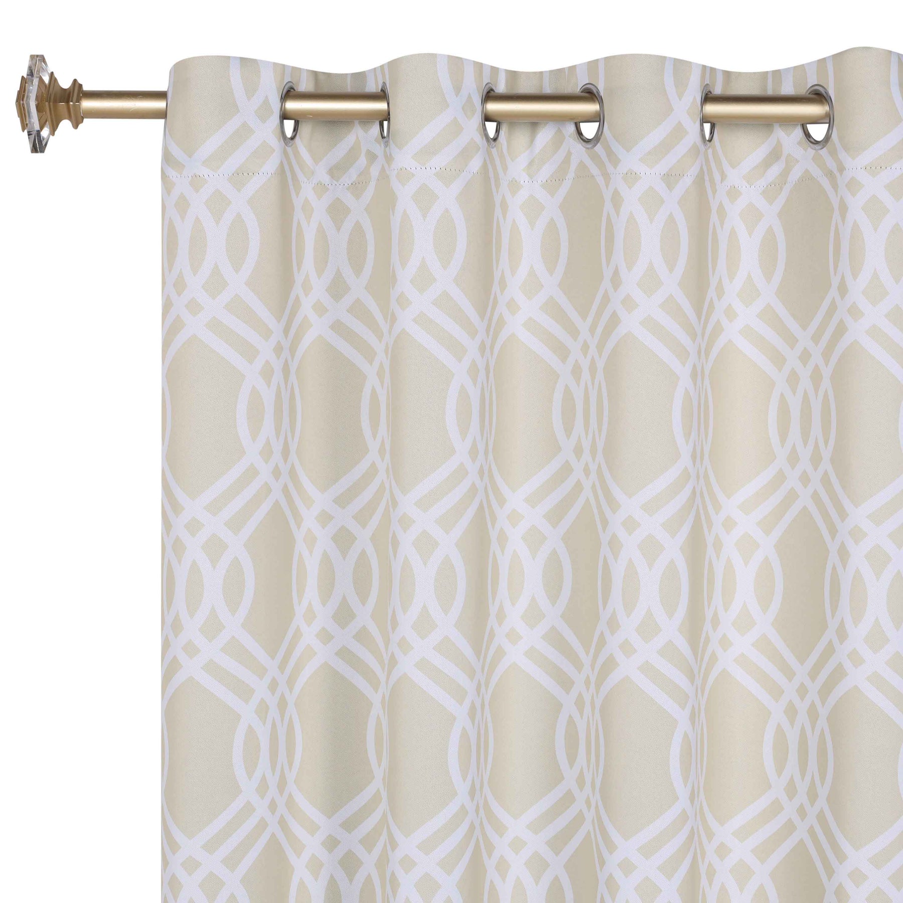 Ribbon Trellis Washable Room Darkening Blackout Curtains, Set of 2