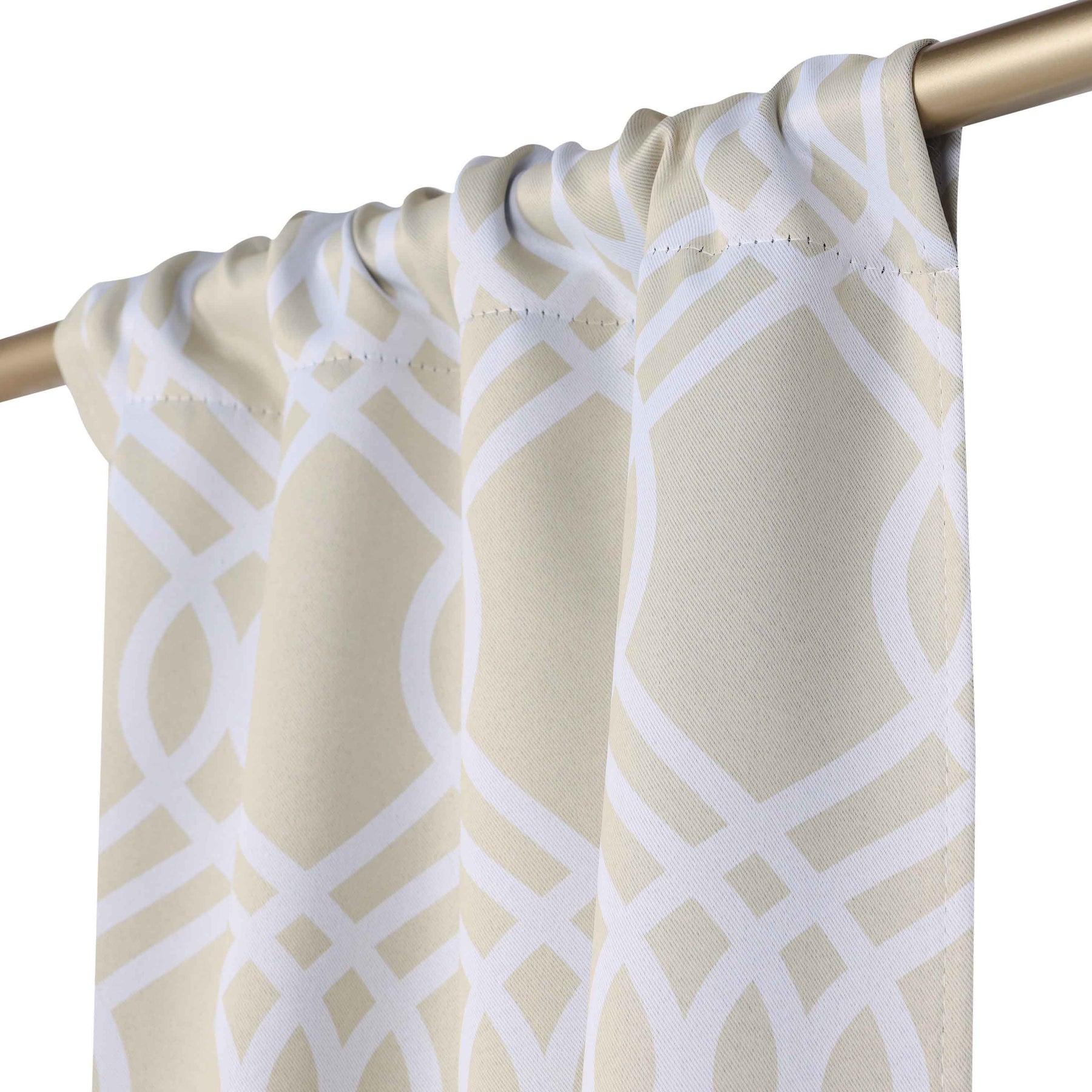 Ribbon Trellis Washable Room Darkening Blackout Curtains, Set of 2