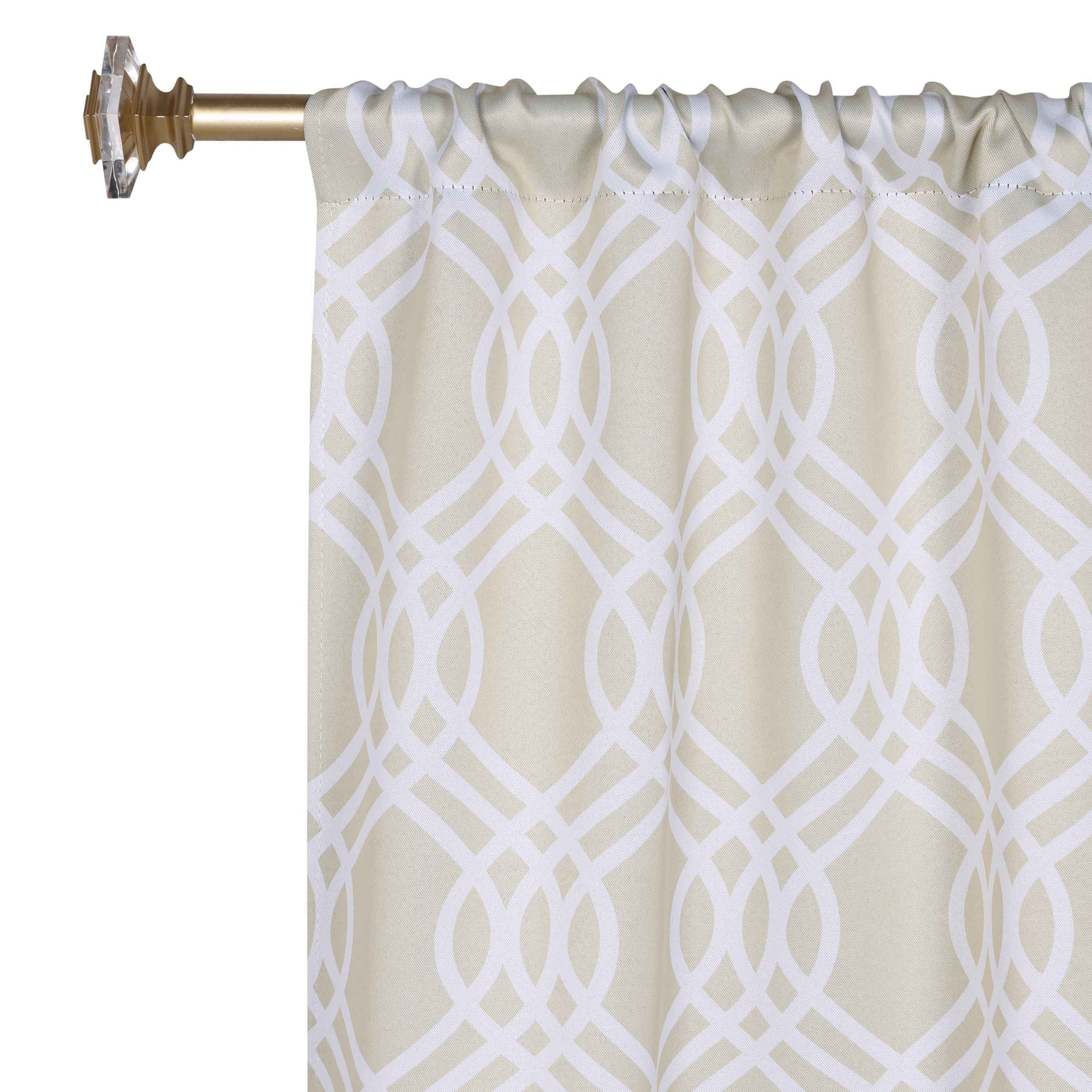 Ribbon Trellis Washable Room Darkening Blackout Curtains, Set of 2