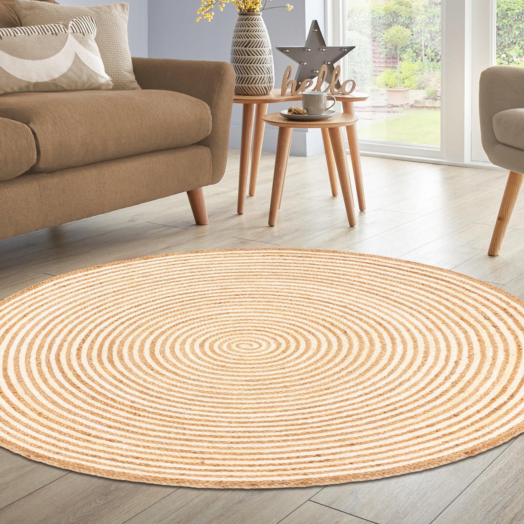 Braided Jute Reversible Round Indoor Outdoor Area Rug