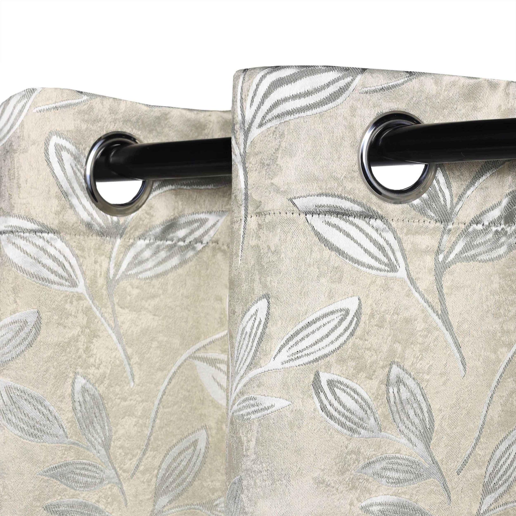 Leaves Machine Washable Room Darkening Blackout Curtains 4 Pieces