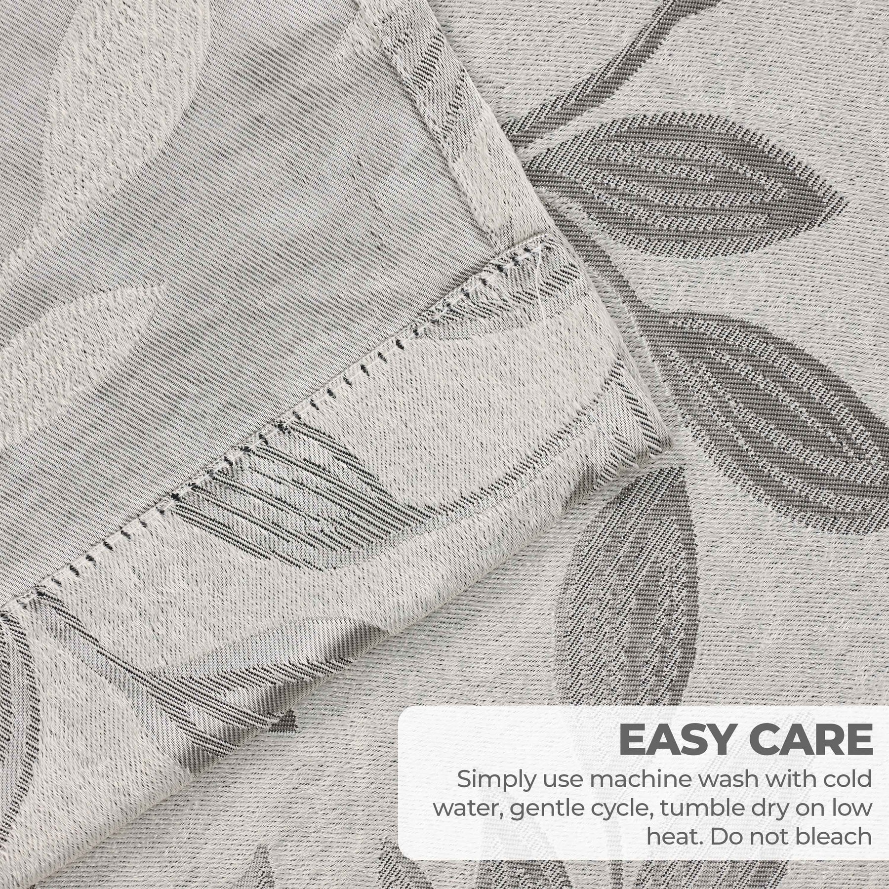 Leaves Room Darkening Washable Blackout Curtain Panels, Set of 2