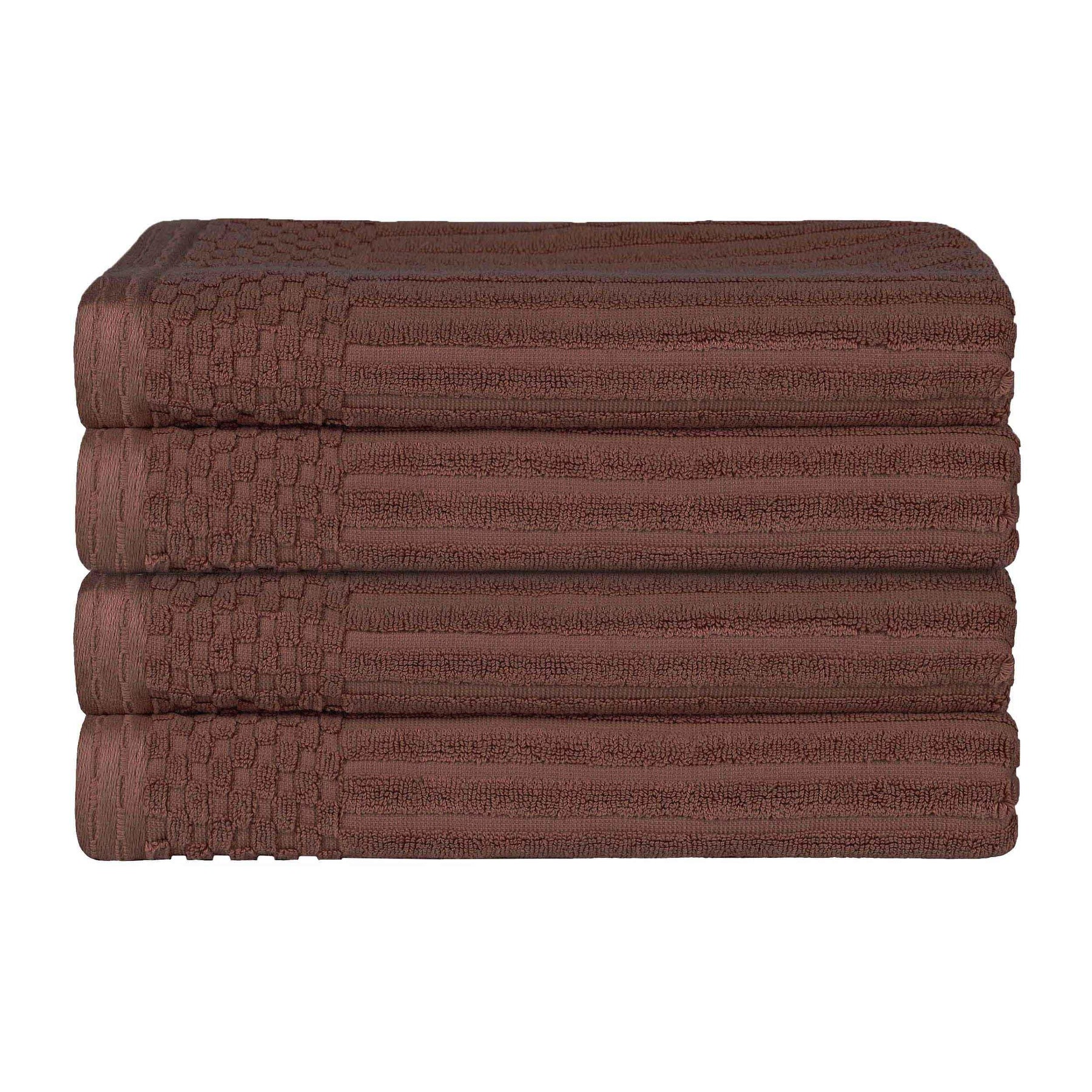 Soho Ribbed Cotton Absorbent Bath Towel Set of 4