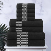 Larissa Cotton Geometric Border 8 Piece Assorted Towel Set