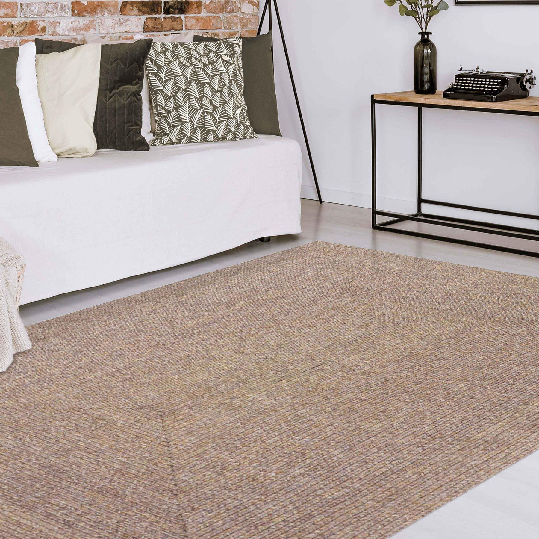 Bohemian Indoor Outdoor Rugs Solid Rectangle Braided Area Rug