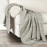 Vineyard Cotton Blend Medium Weight Matelasse Floral Scroll Coverlet