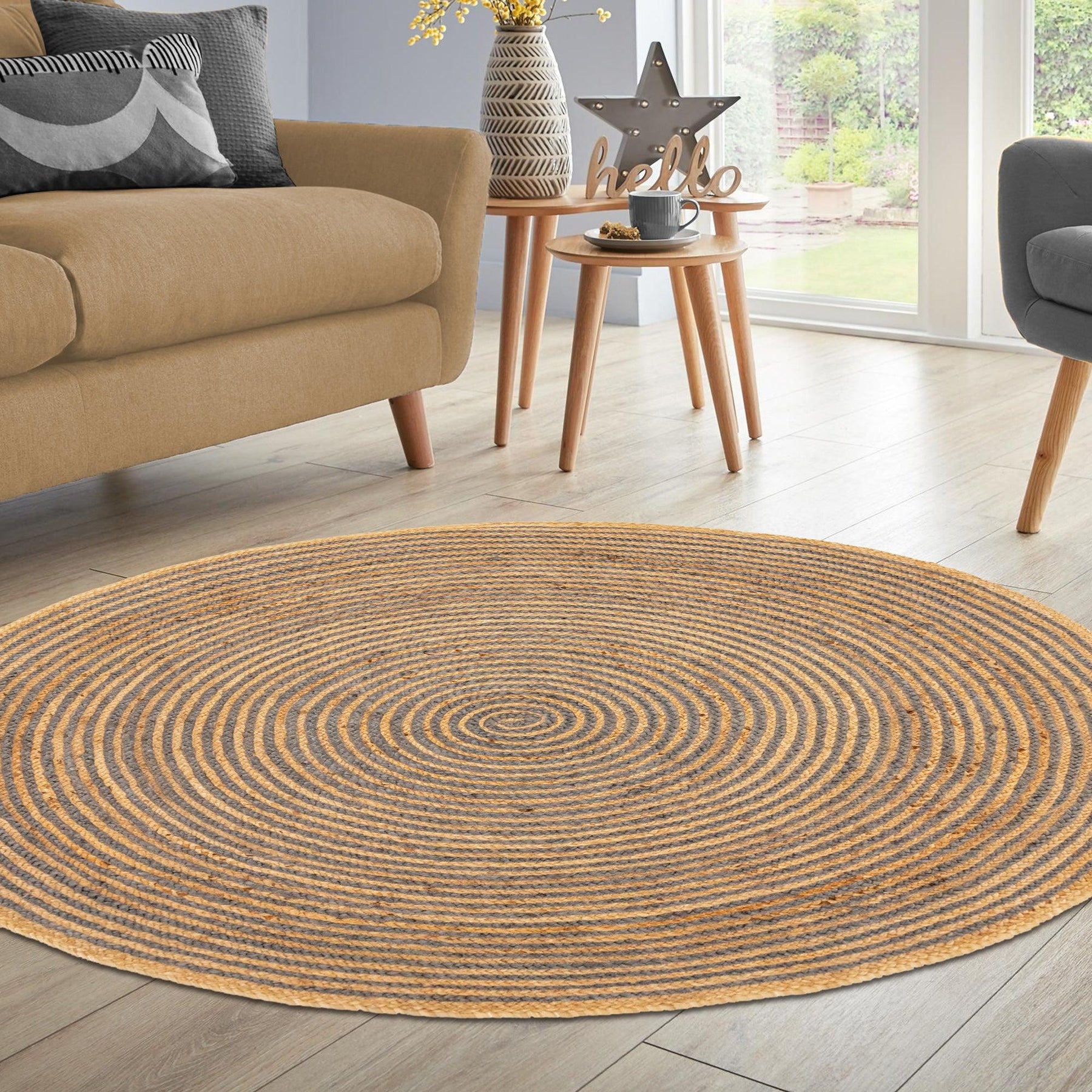 Braided Jute Reversible Round Indoor Outdoor Area Rug