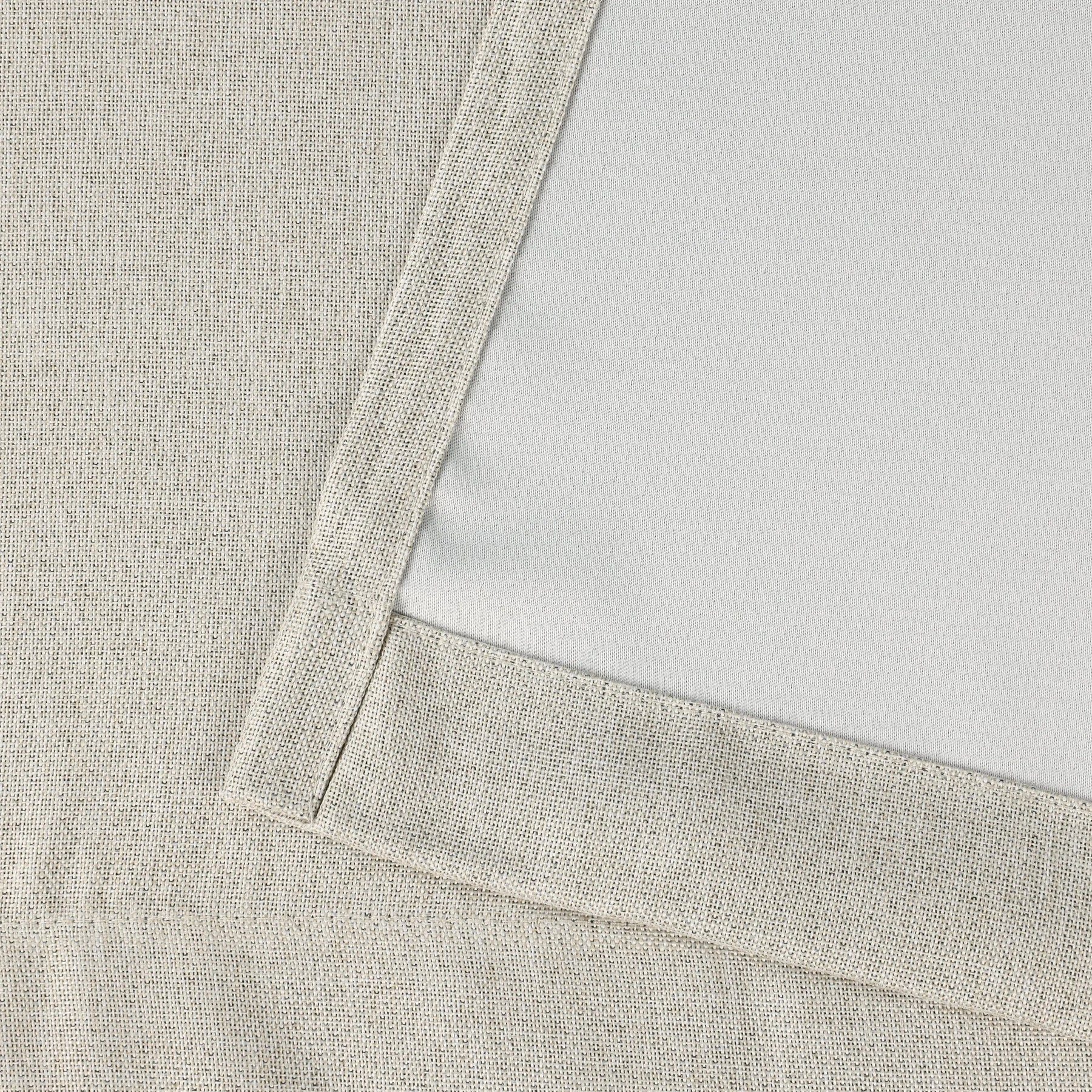 Linen Washable Room Darkening Blackout Curtains, Set of 2