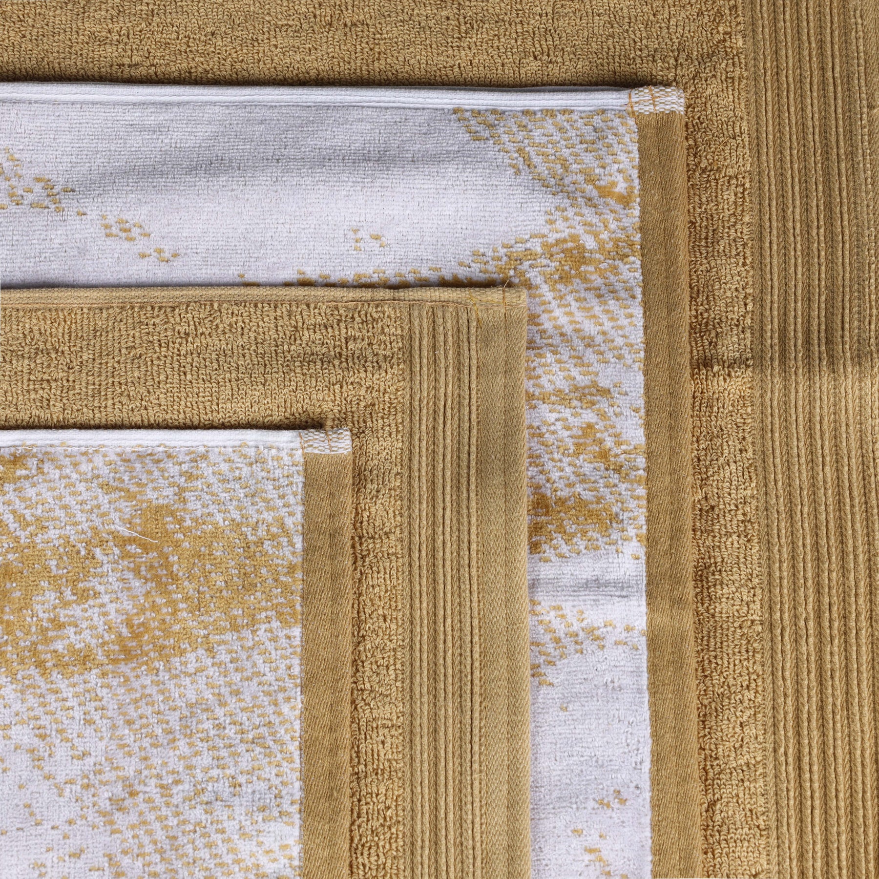 Cotton Marble and Solid Medium Weight Hand Towel Set of 6