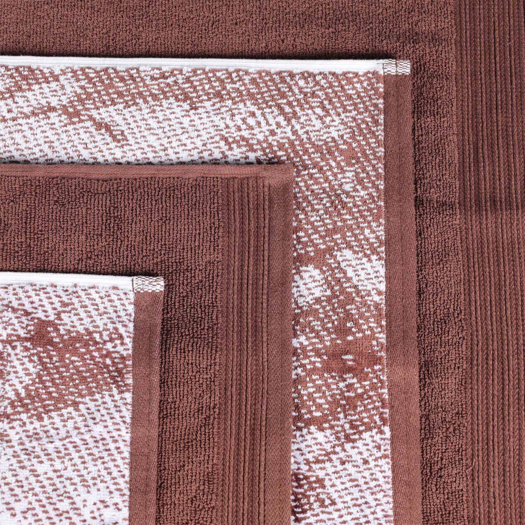 Cotton Marble and Solid Medium Weight Hand Towel Set of 6