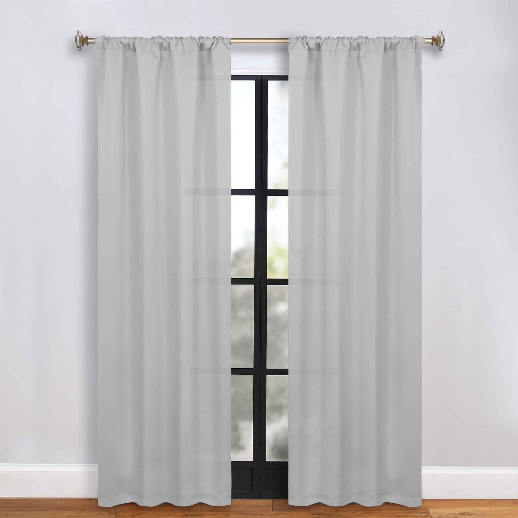 Solid Room Darkening Rod Pocket Blackout Curtain Panels, Set of 2