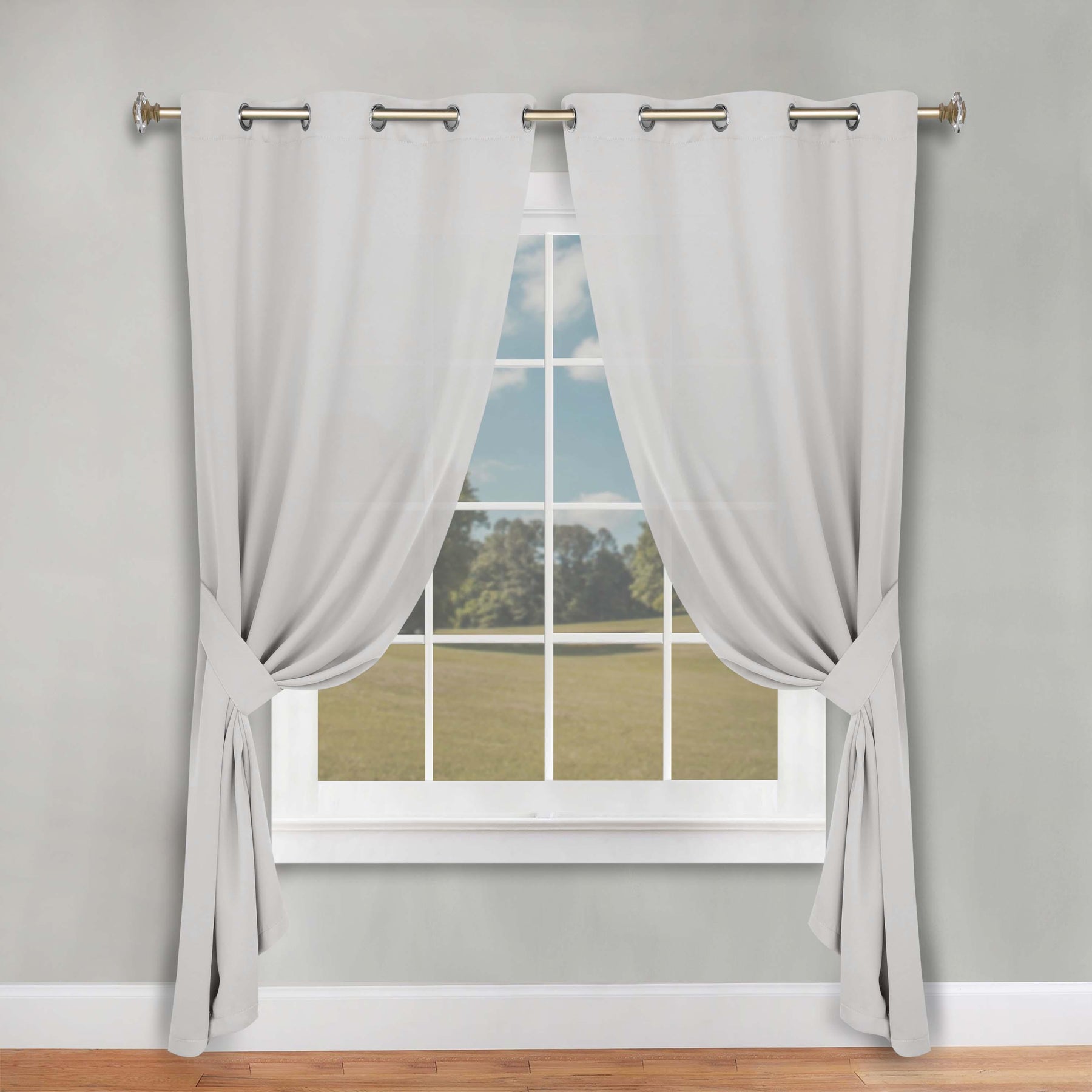 Classic Modern Solid Room Darkening Blackout Curtain Panels, Set of 2