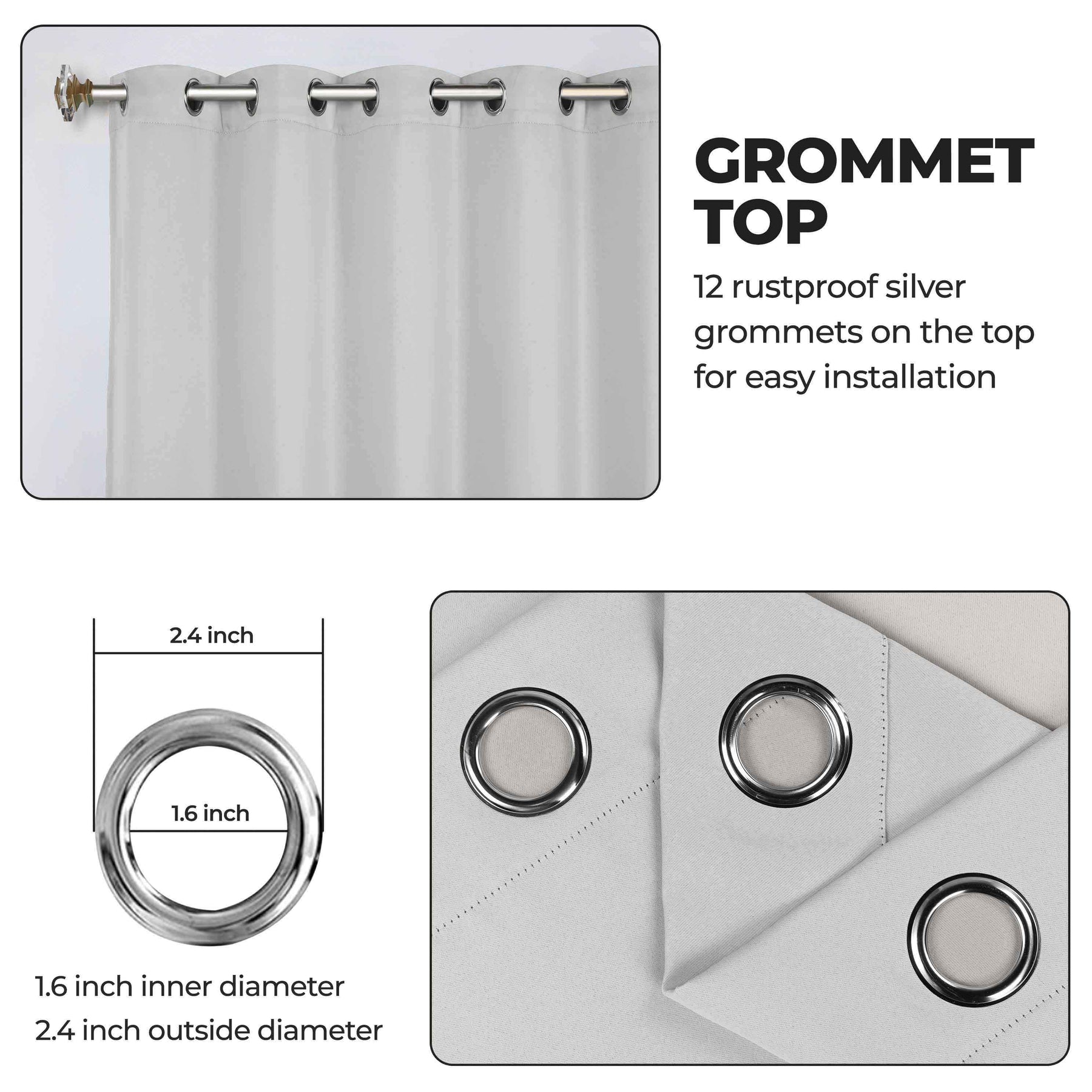 Classic Modern Solid Room Darkening Blackout Curtain Panels, Set of 2