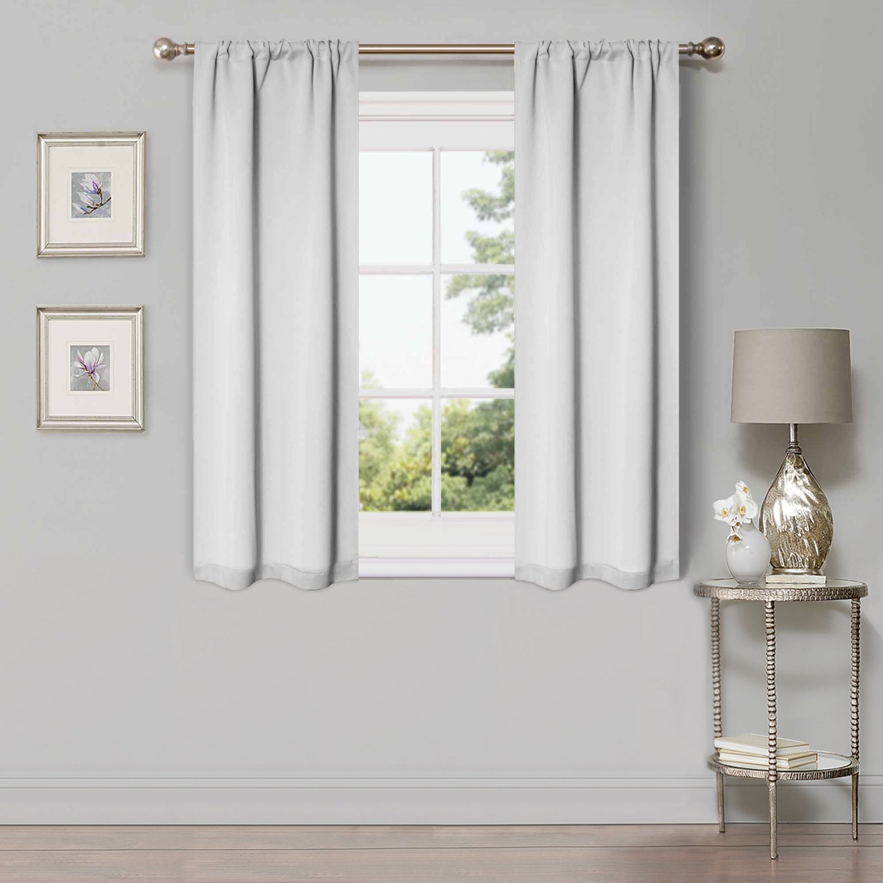 Solid Room Darkening Rod Pocket Blackout Curtain Panels, Set of 2