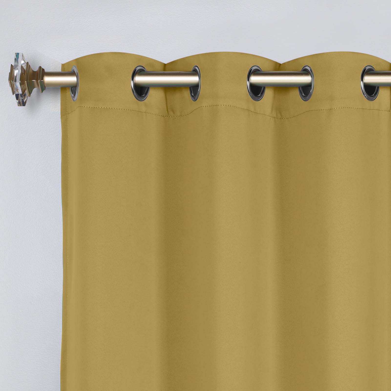 Classic Modern Solid Room Darkening Blackout Curtain Panels, Set of 2