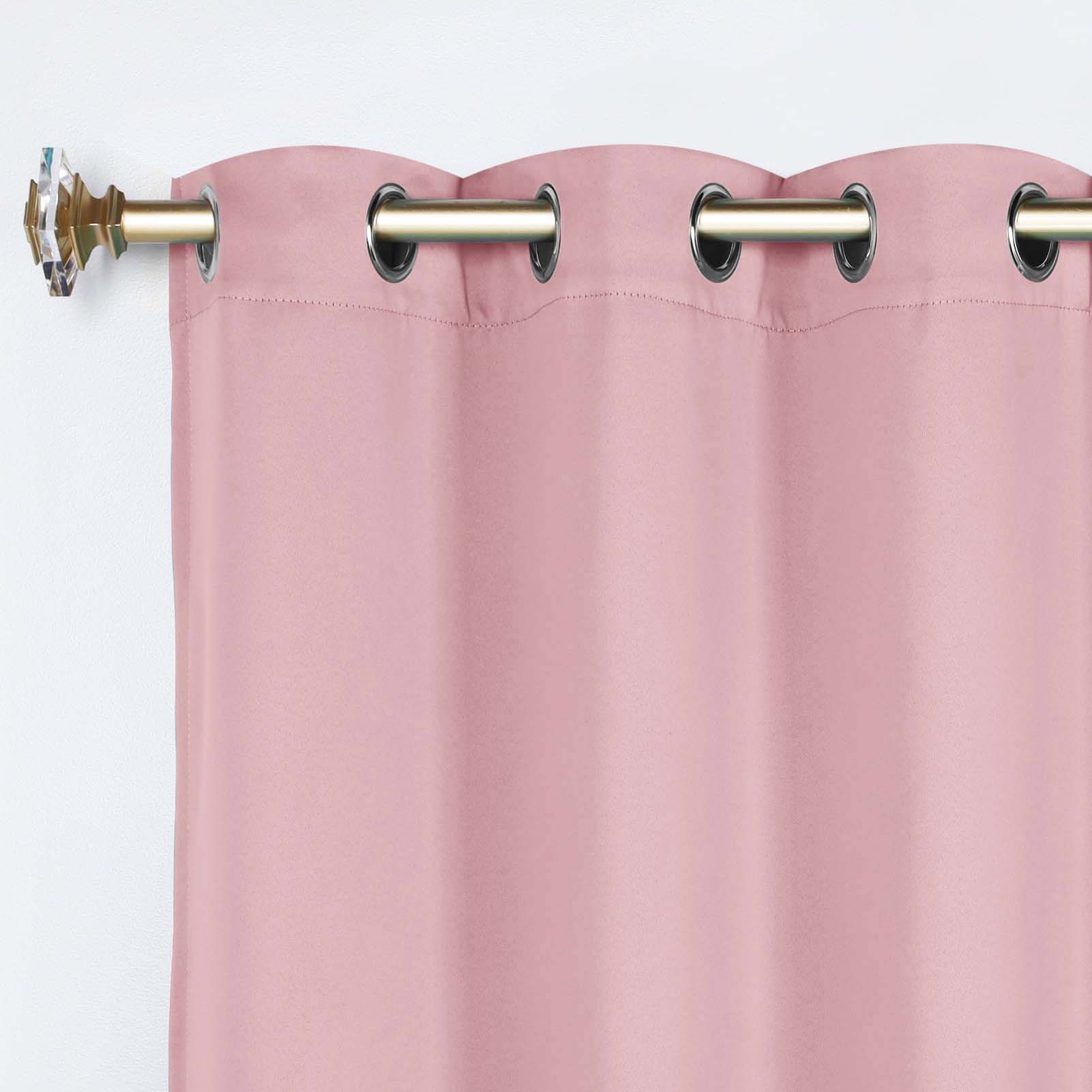 Classic Modern Solid Room Darkening Blackout Curtain Panels, Set of 2